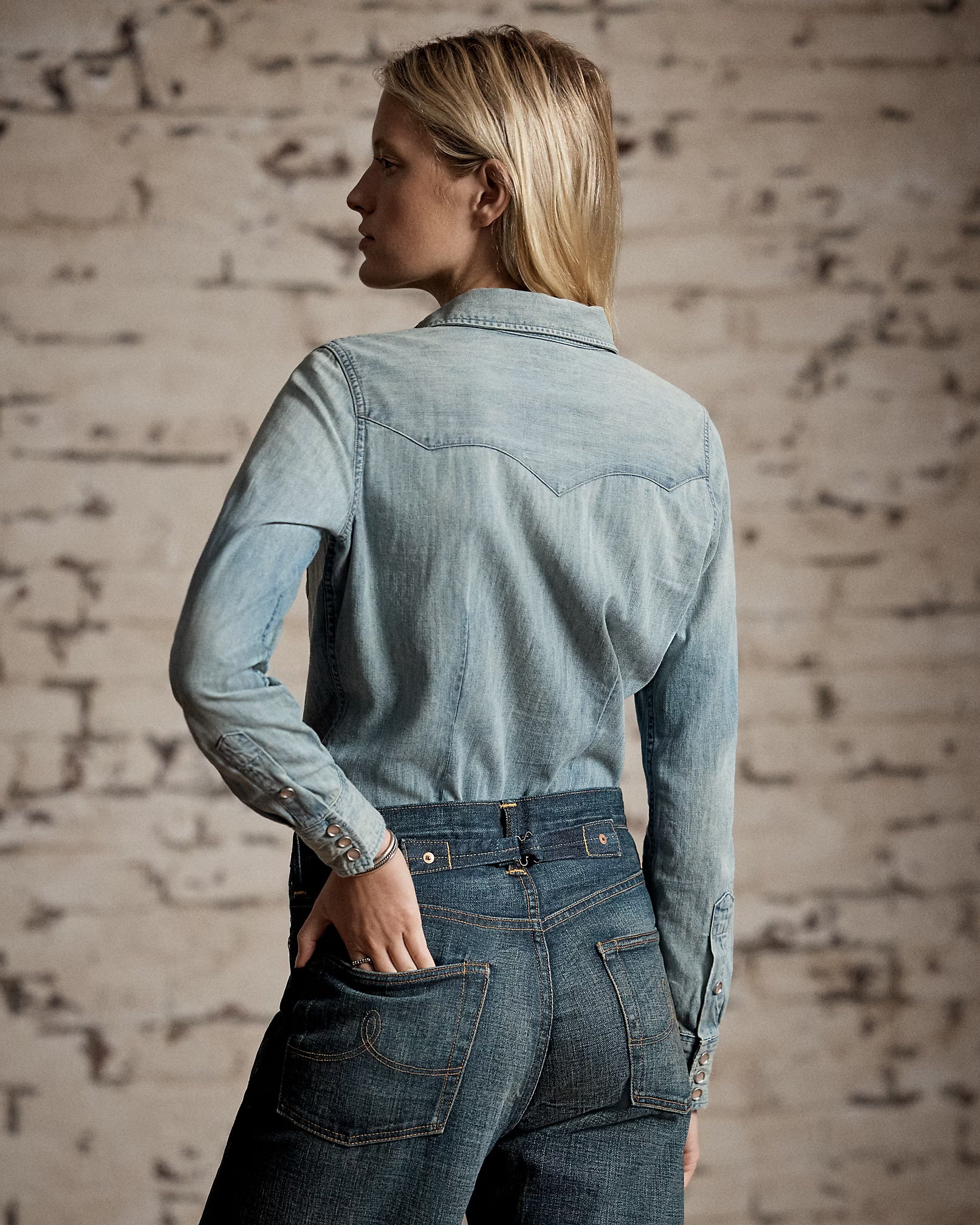 RRL Indigo Denim Western Shirt