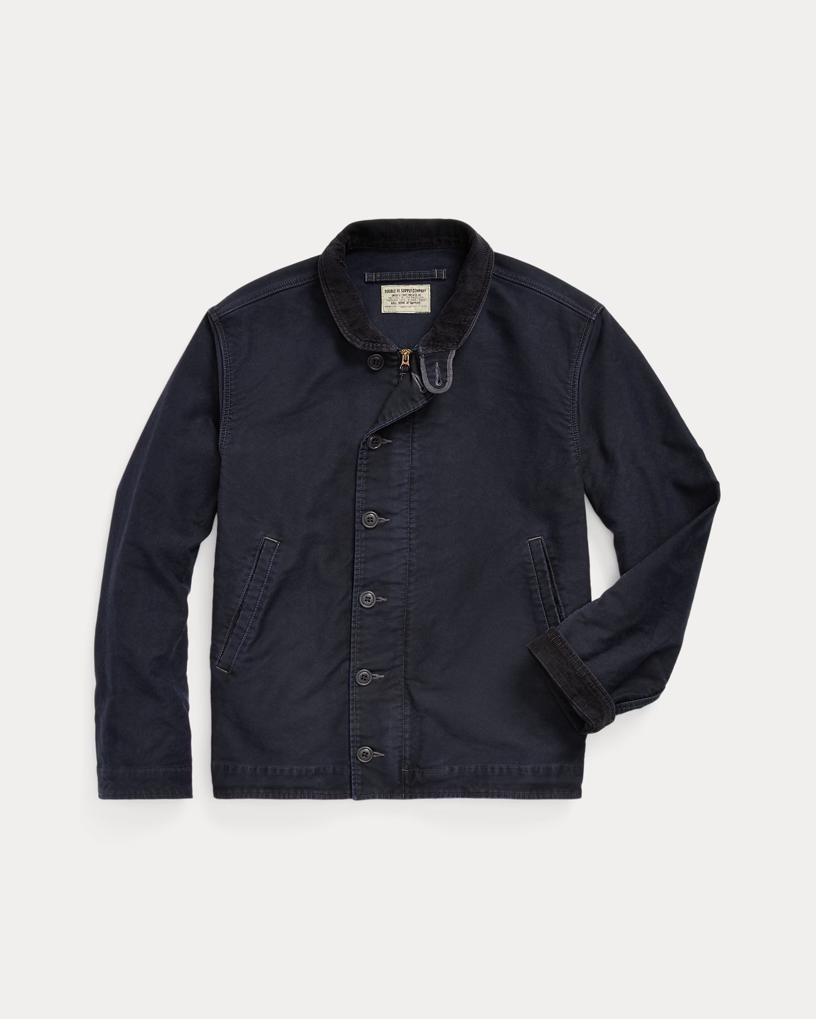 RRL Corduroy-Collar Cotton Deck Jacket - Dark Navy