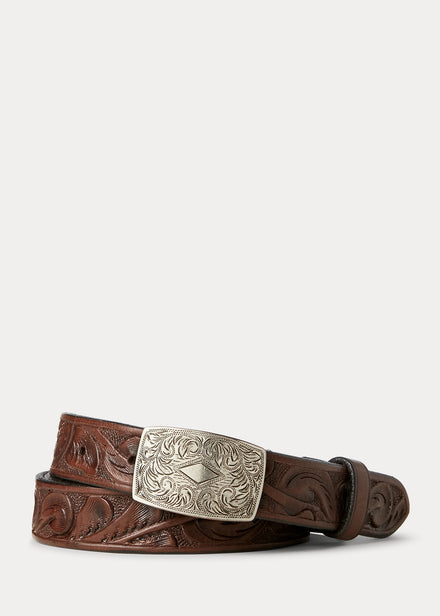 Hand-Tooled Leather Belt