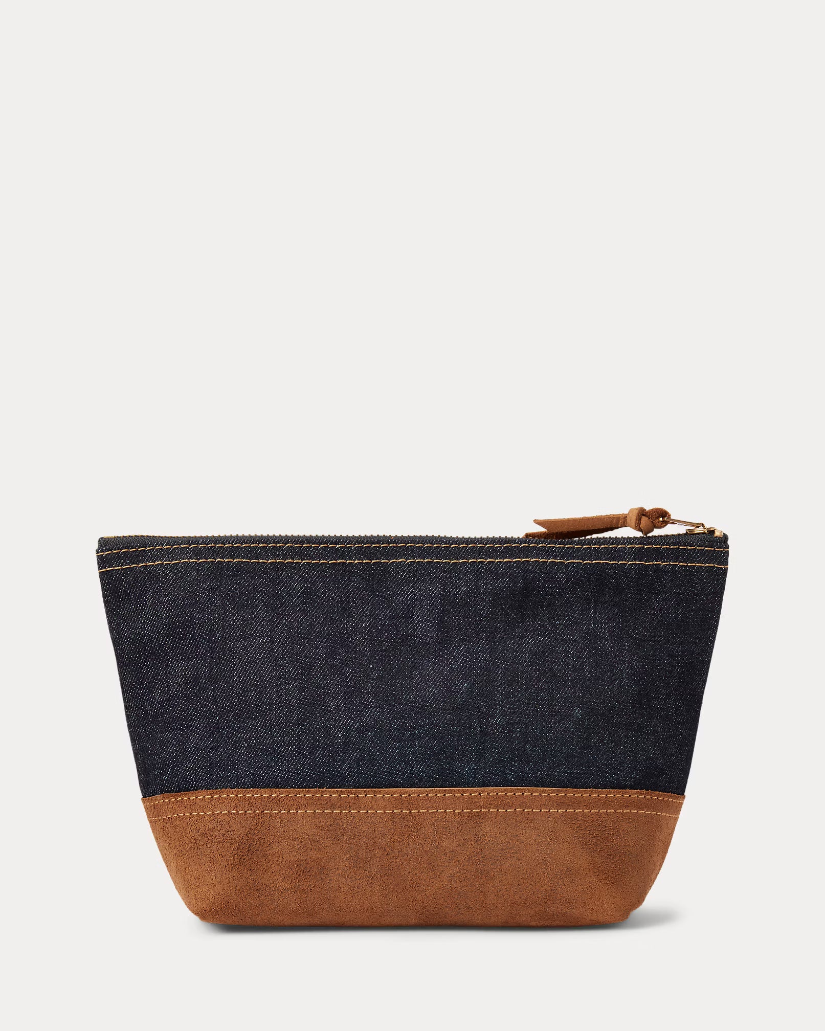 RRL Suede-Trim Indigo Denim Pouch