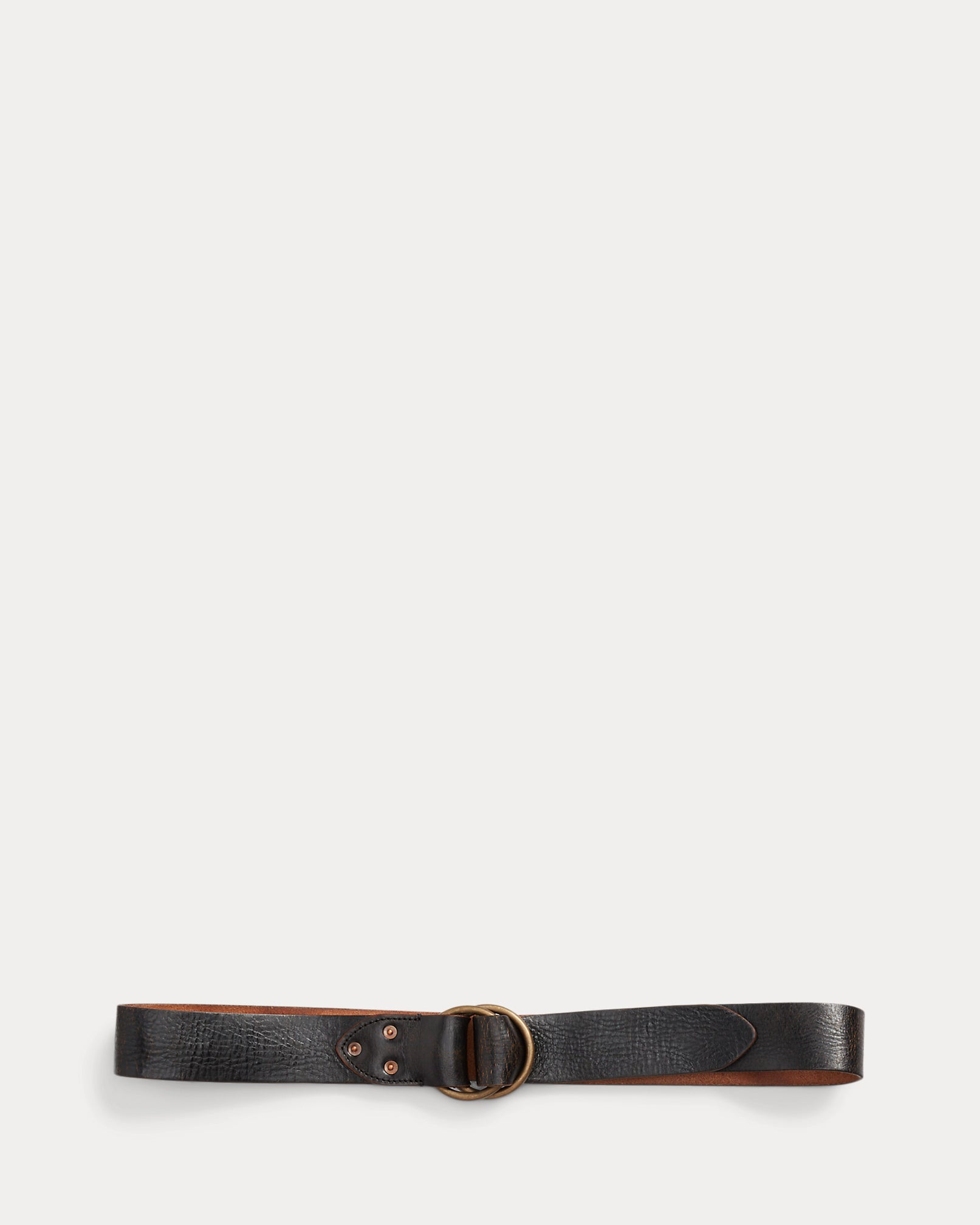 RRL Leather Double–O-Ring Belt