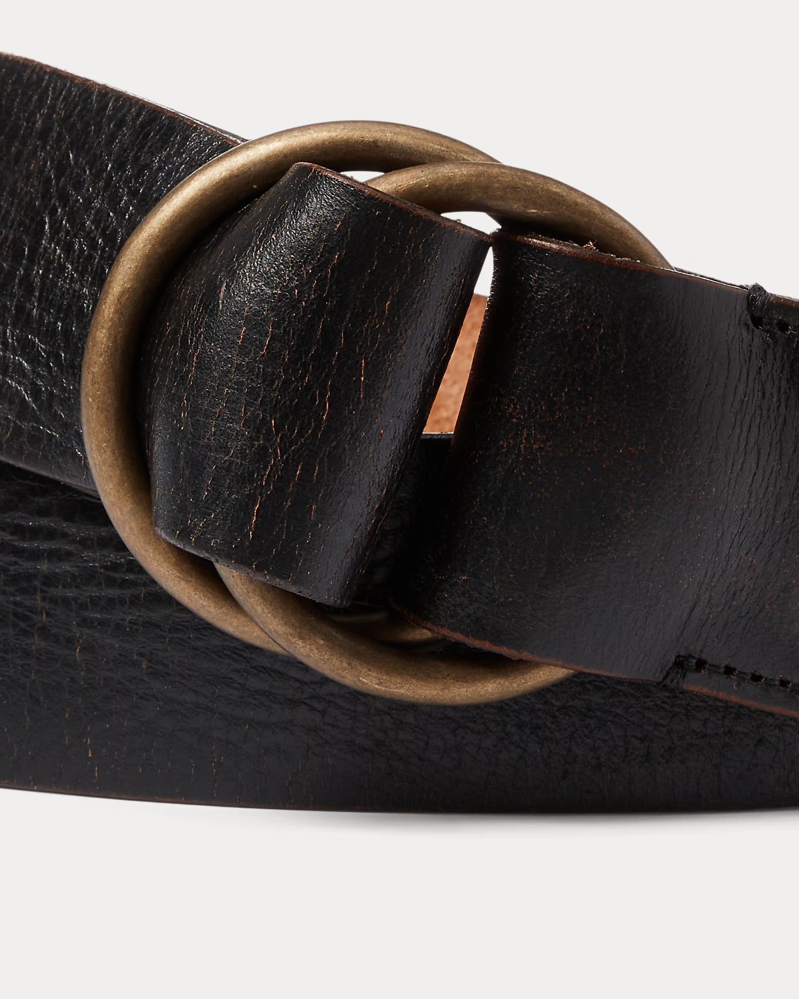 RRL Leather Double–O-Ring Belt