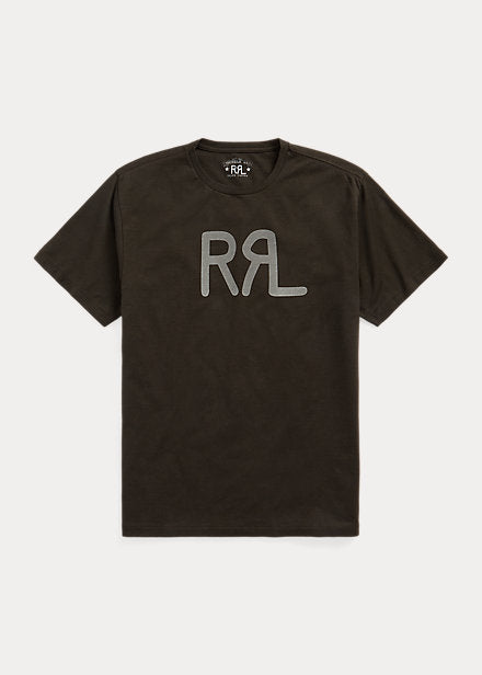 RRL Logo Jersey T-Shirt Faded Black