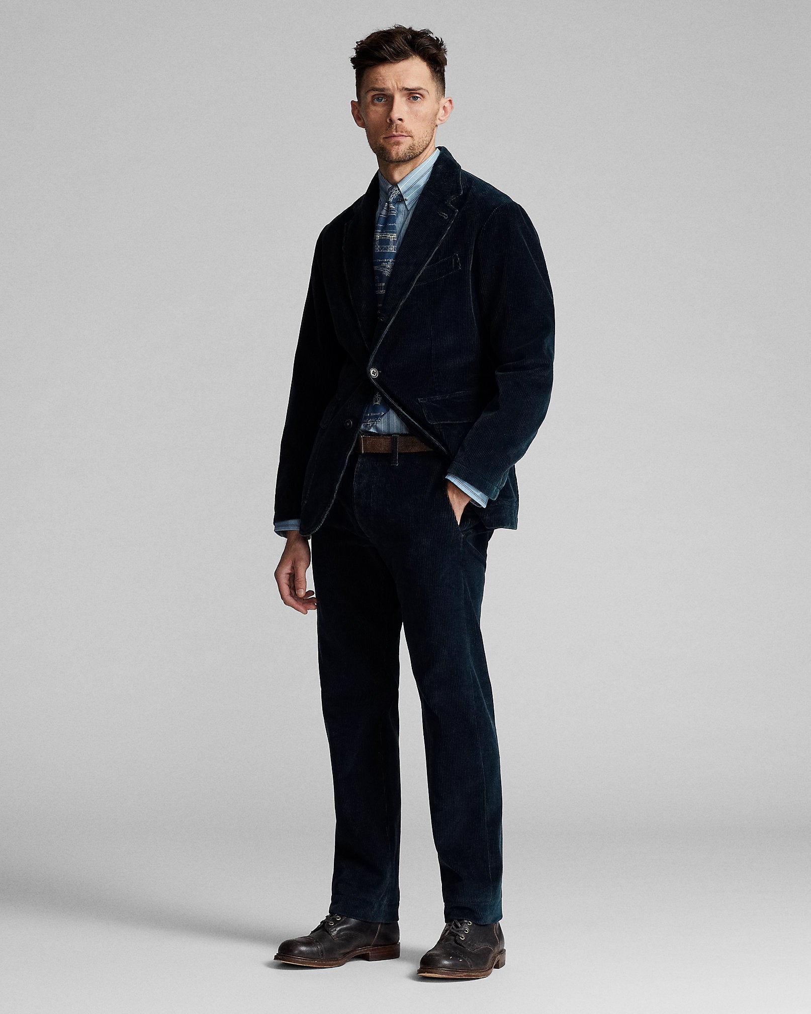 RRL Unconstructed Indigo Corduroy Sport Coat - Indigo