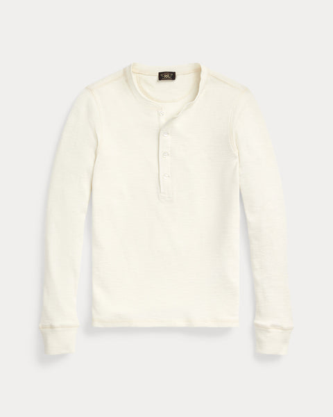 トップス RRL Thermal Henley Neck Cut Sew RRL Garment-Dyed Waffle-Knit Henley Shirt Wine – Berkeley Supply