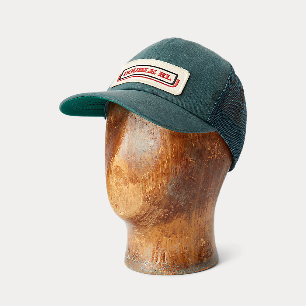 RRL Logo-Patch Twill Trucker Cap - Gas Station Green