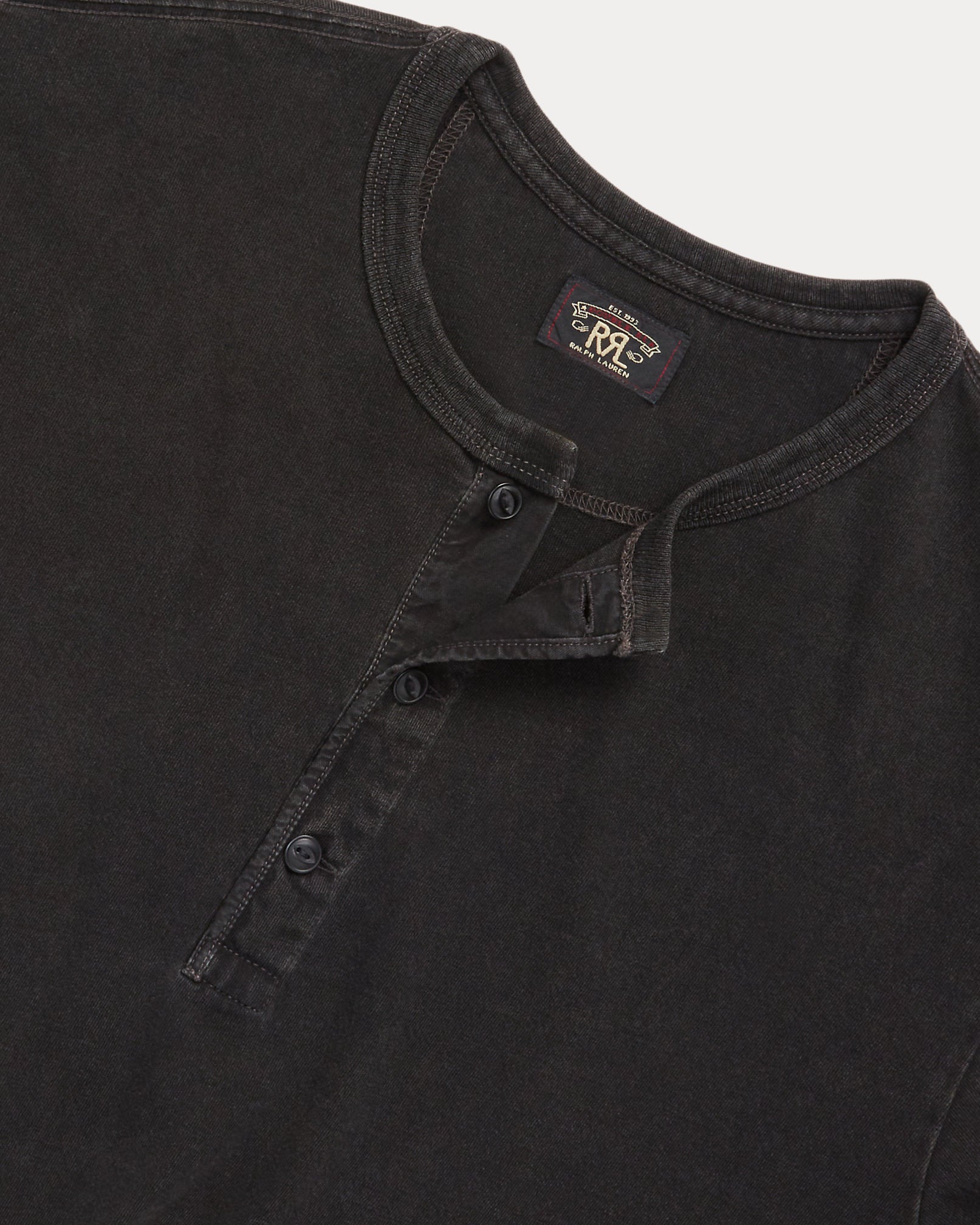RRL Indigo Jersey Henley Shirt
