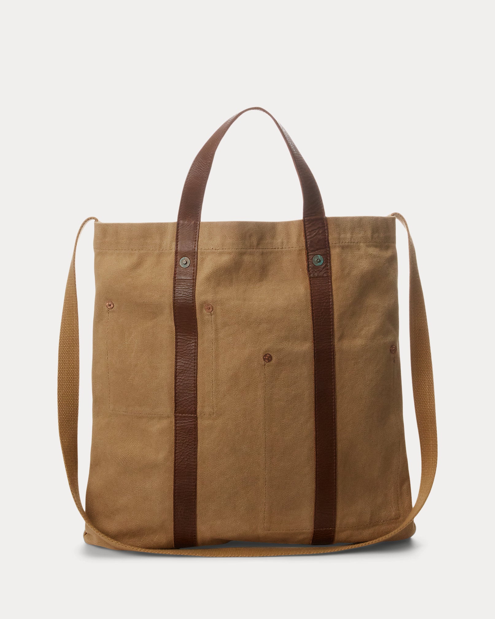 RRL Leather-Trim Canvas Market Tote