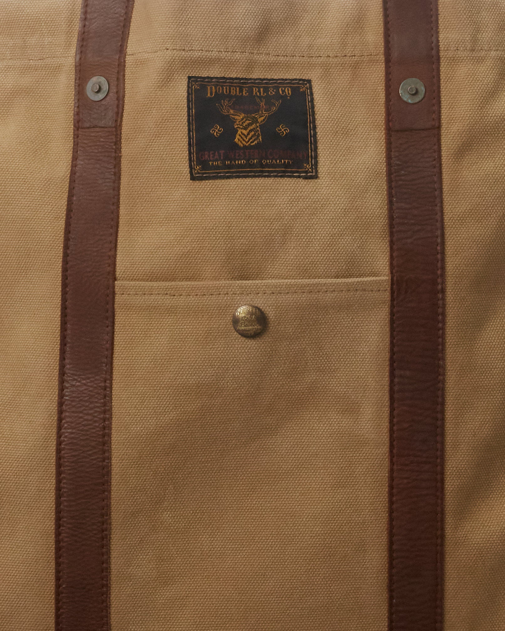 RRL Leather-Trim Canvas Market Tote