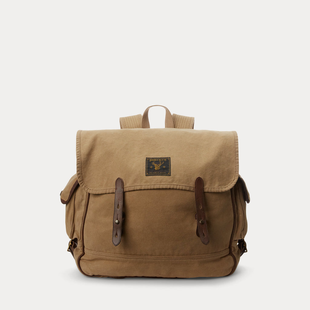 canvas baseball leather backpack Ralph Lauren Leather-Trim Canvas Backpack