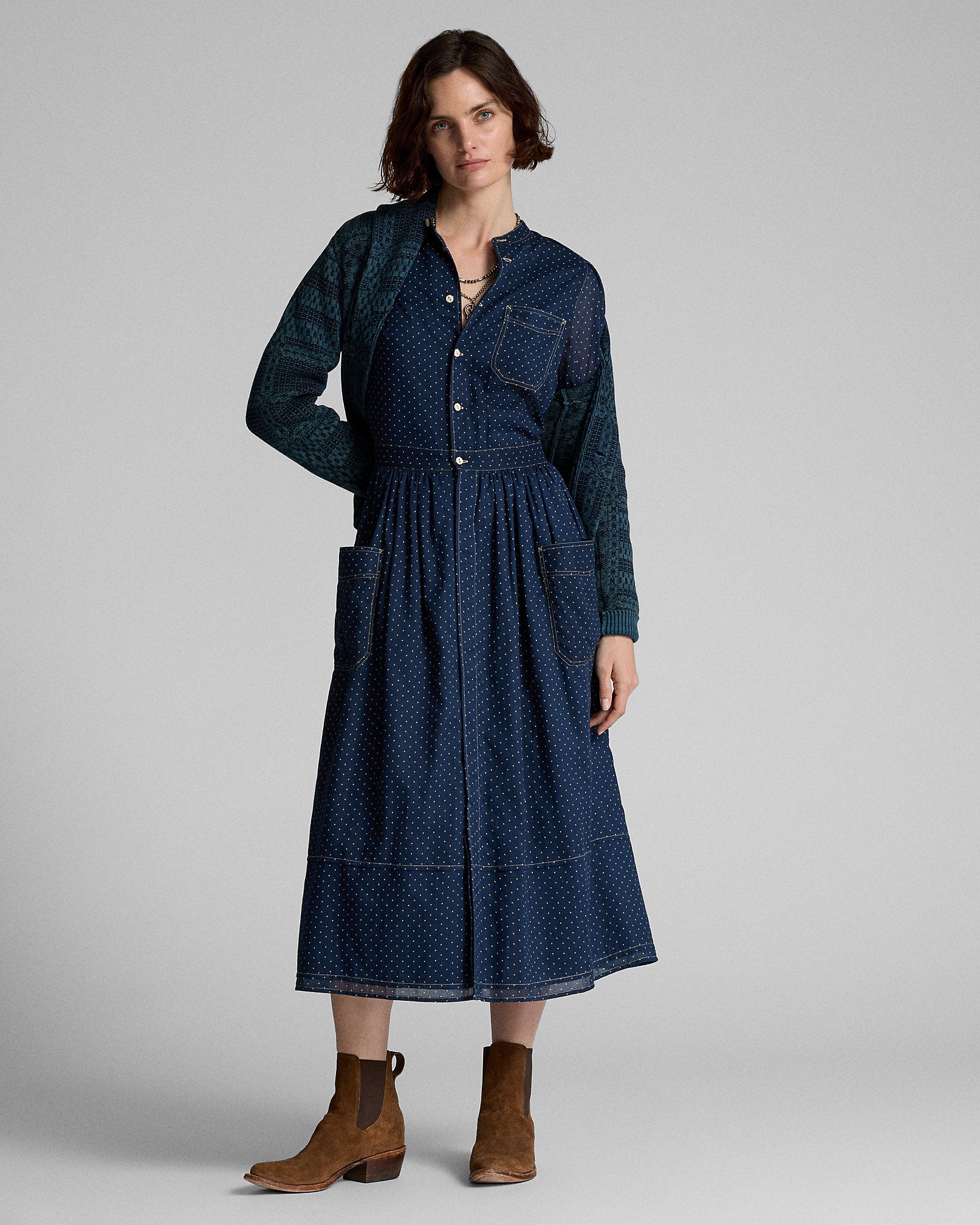 RRL Polka-Dot-Print Cotton Voile Dress