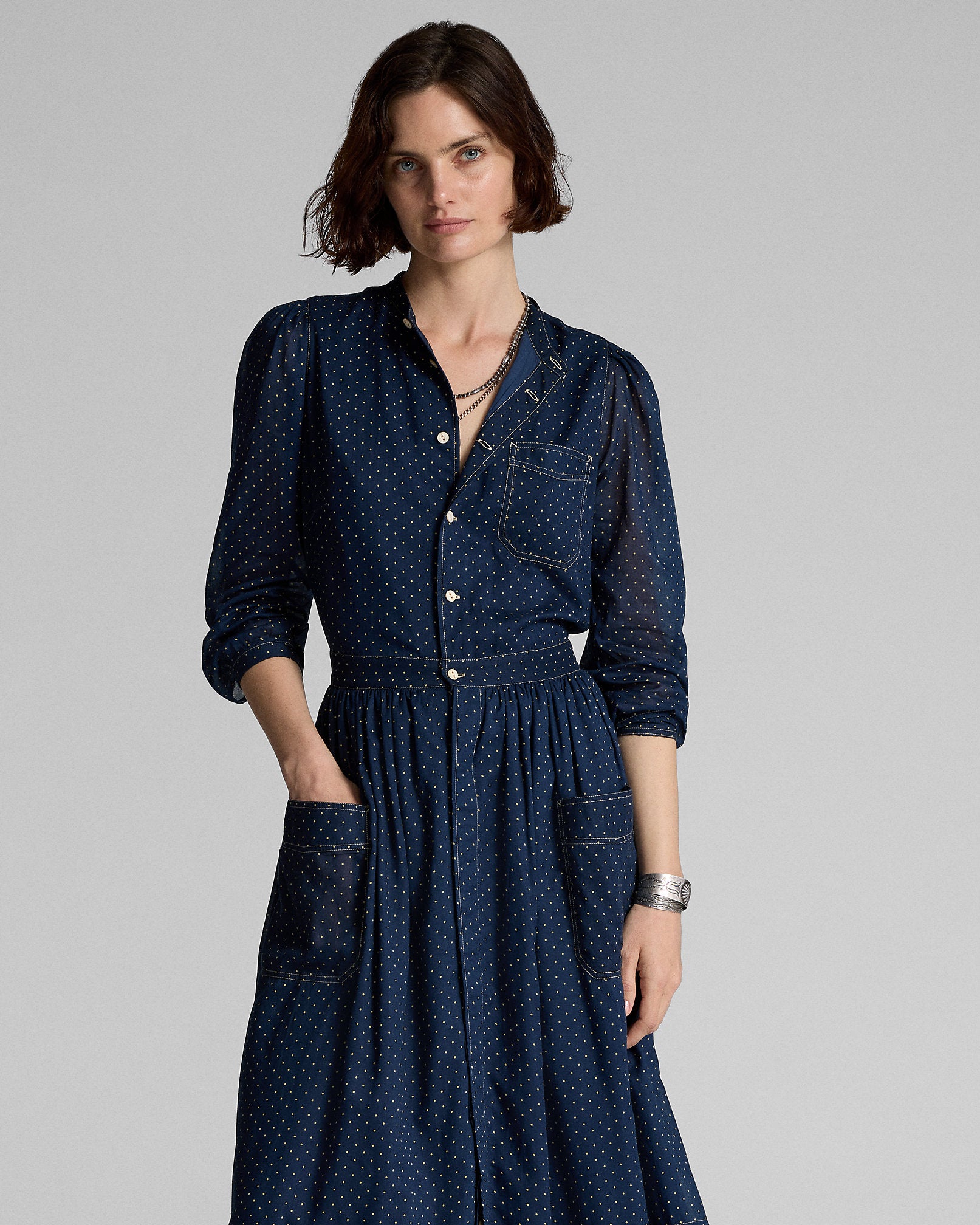 RRL Polka-Dot-Print Cotton Voile Dress