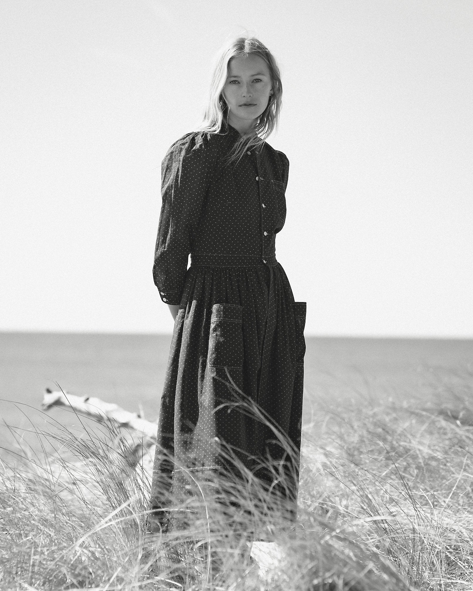 RRL Polka-Dot-Print Cotton Voile Dress