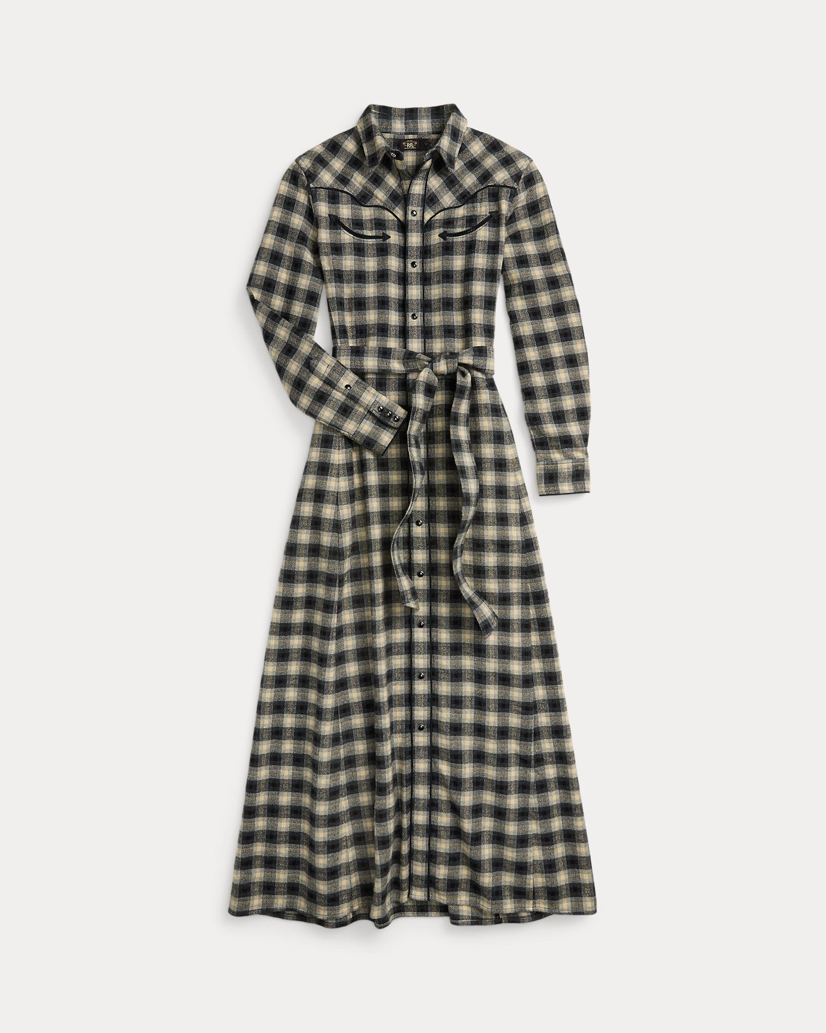 RRL Plaid Dobby Western Shirtdress
