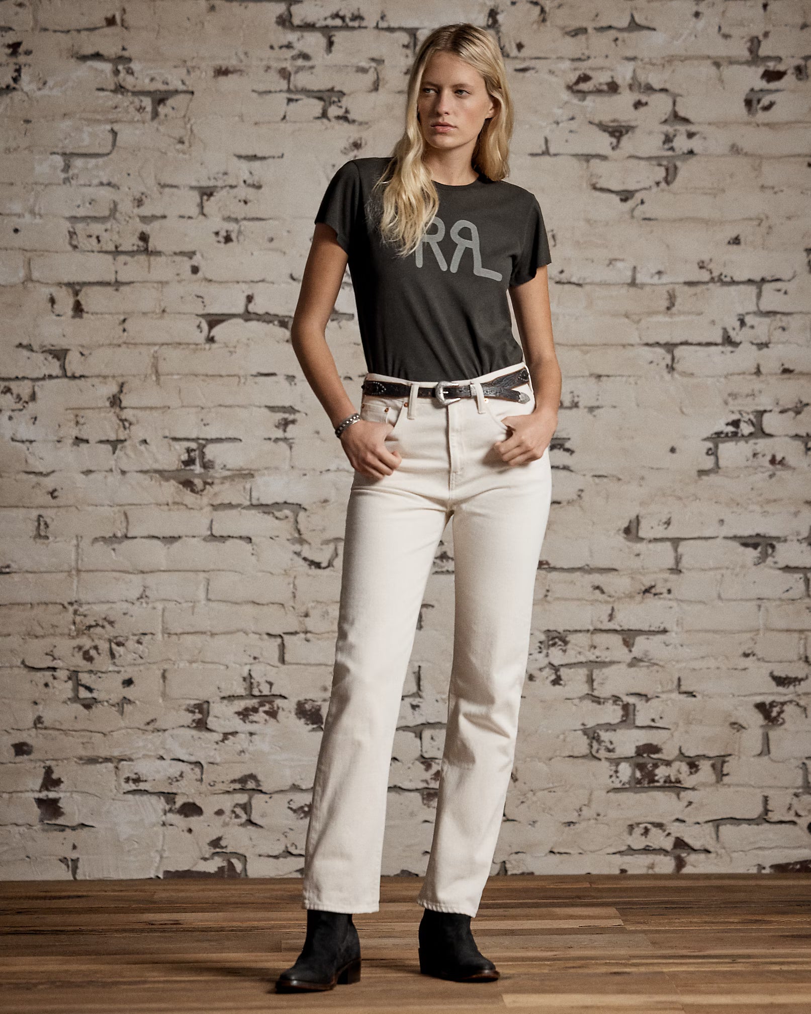 RRL Straight Leg Fit Seeded Natural Jean