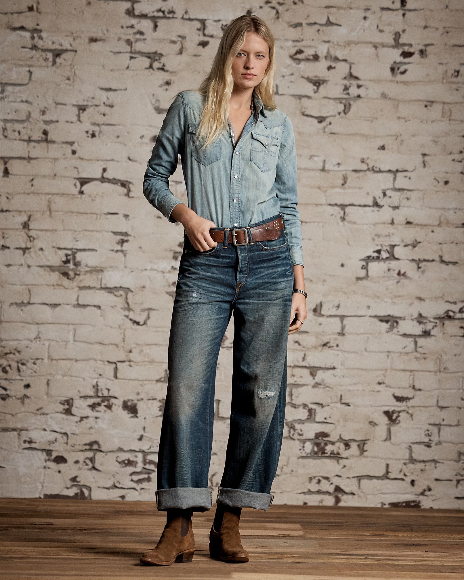 RRL Vintage Wide Fit Distressed Kenley Jean