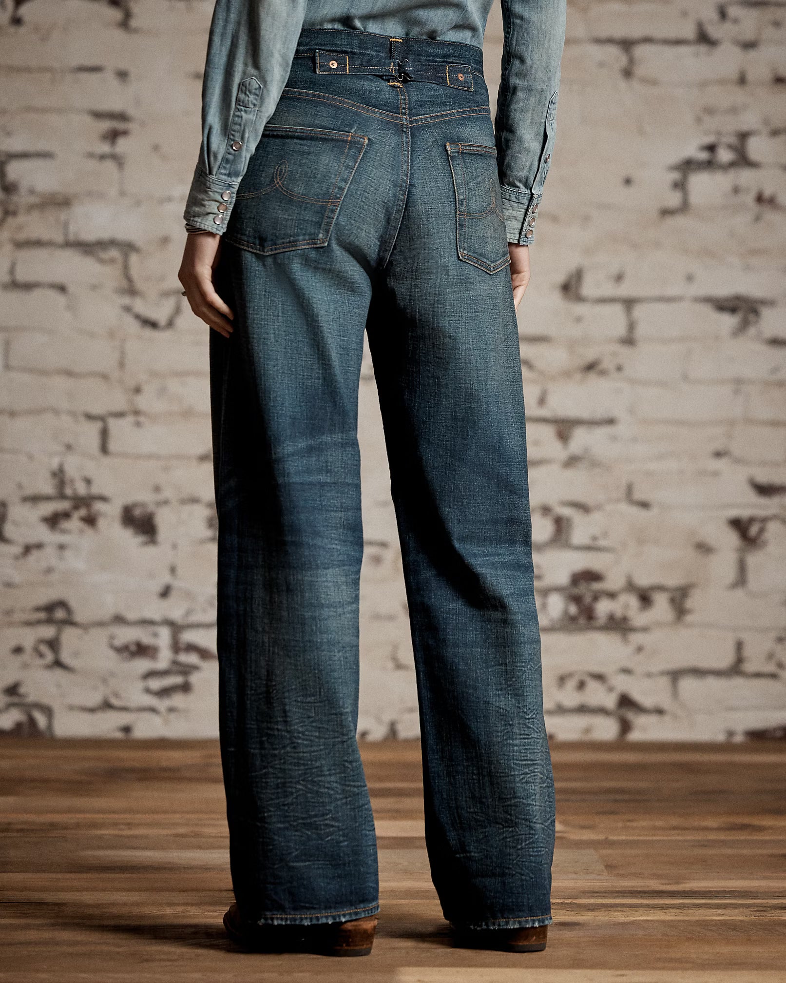 RRL Vintage Wide Fit Distressed Kenley Jean