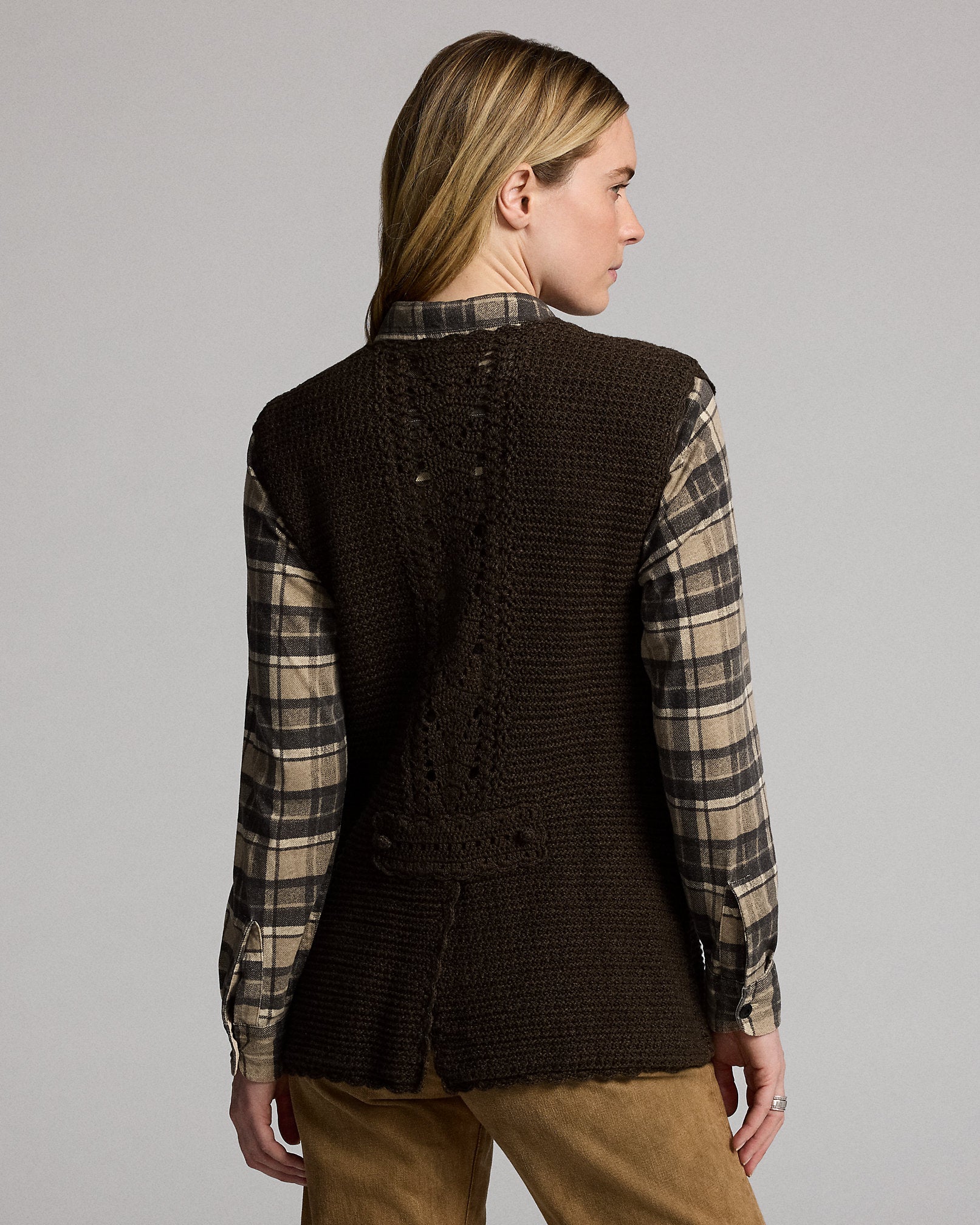 RRL Crochet-Paneled Knit Cotton Vest