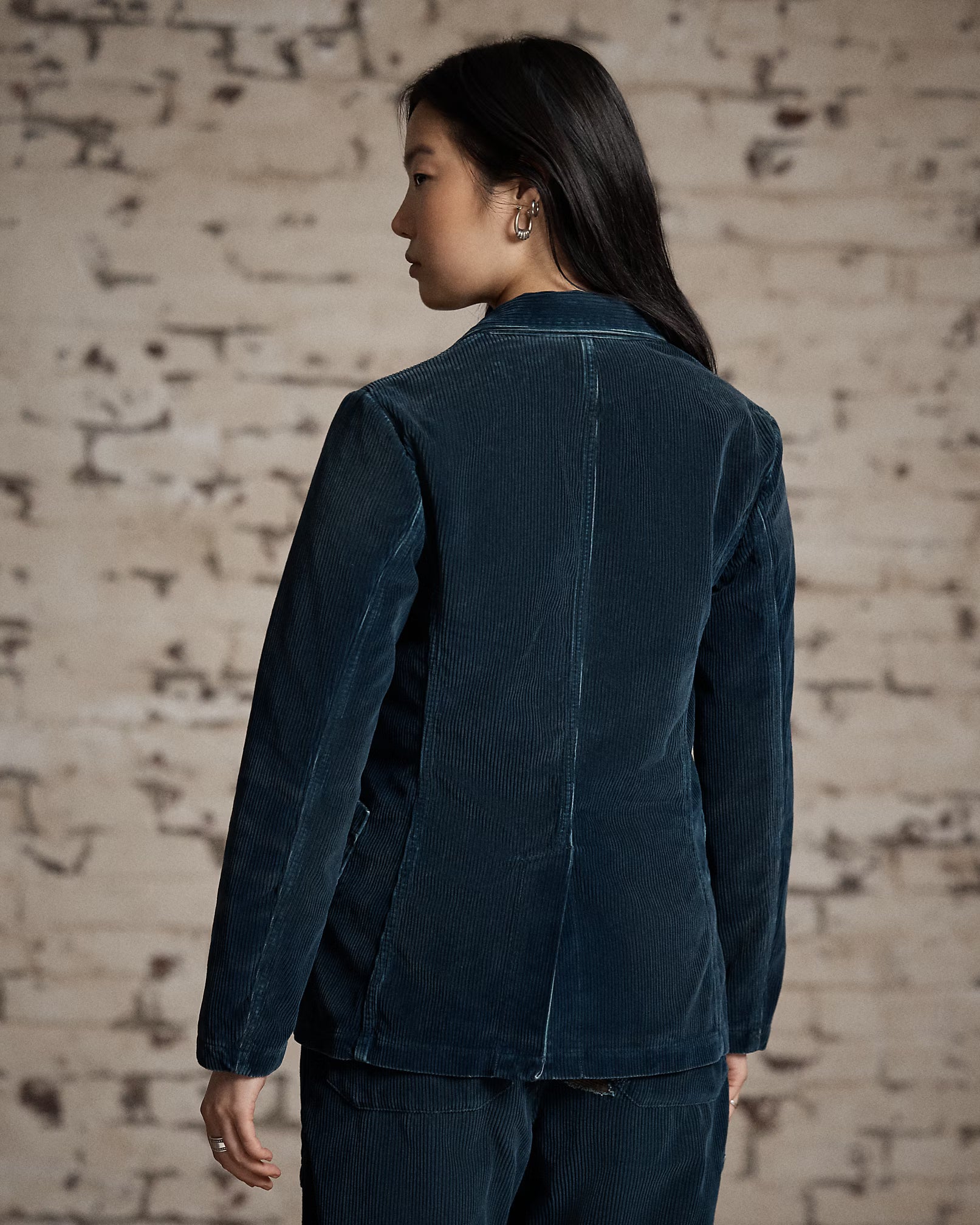 RRL Repaired Indigo Corduroy Blazer