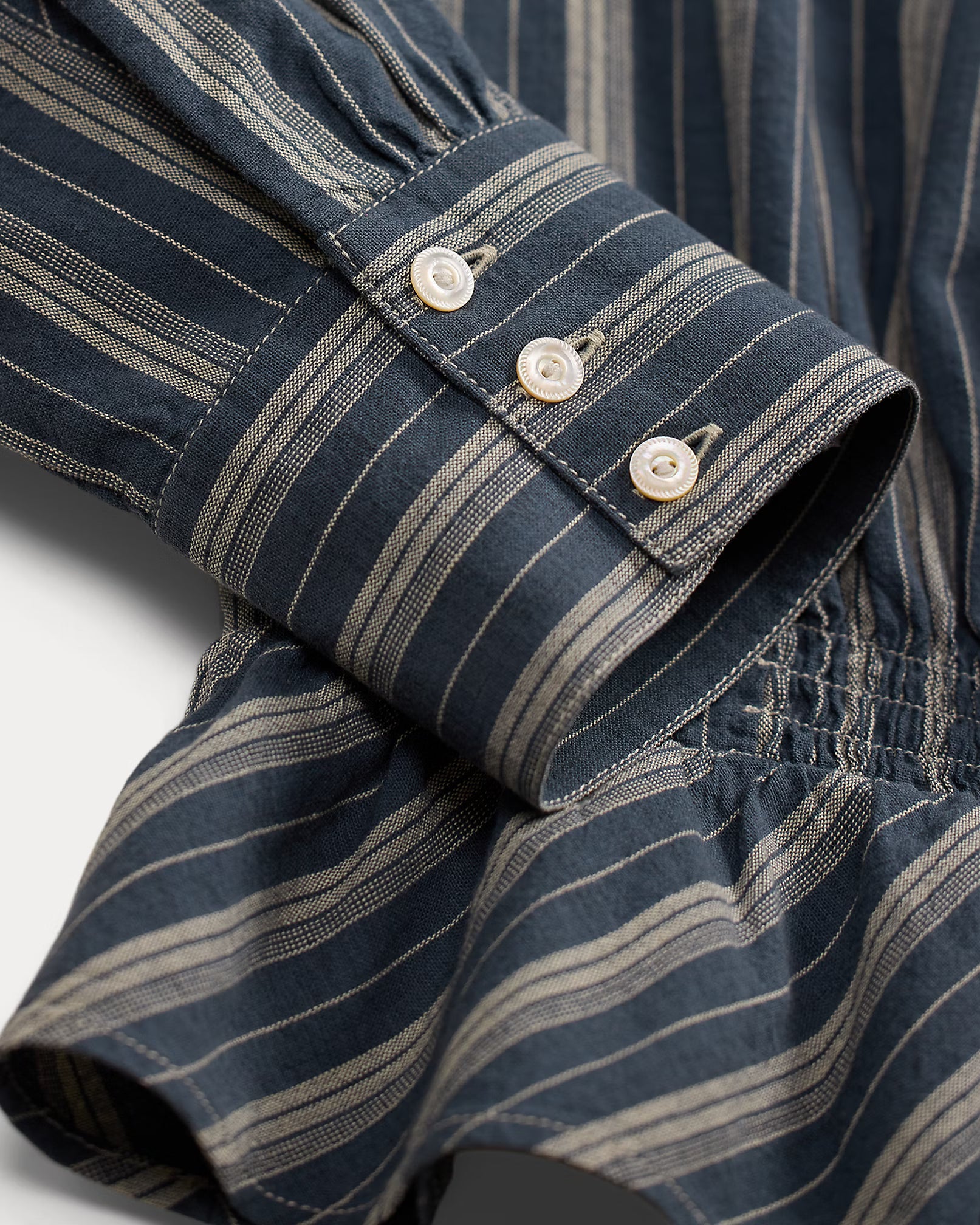 RRL Ruffle-Trim Striped Cotton Blouse