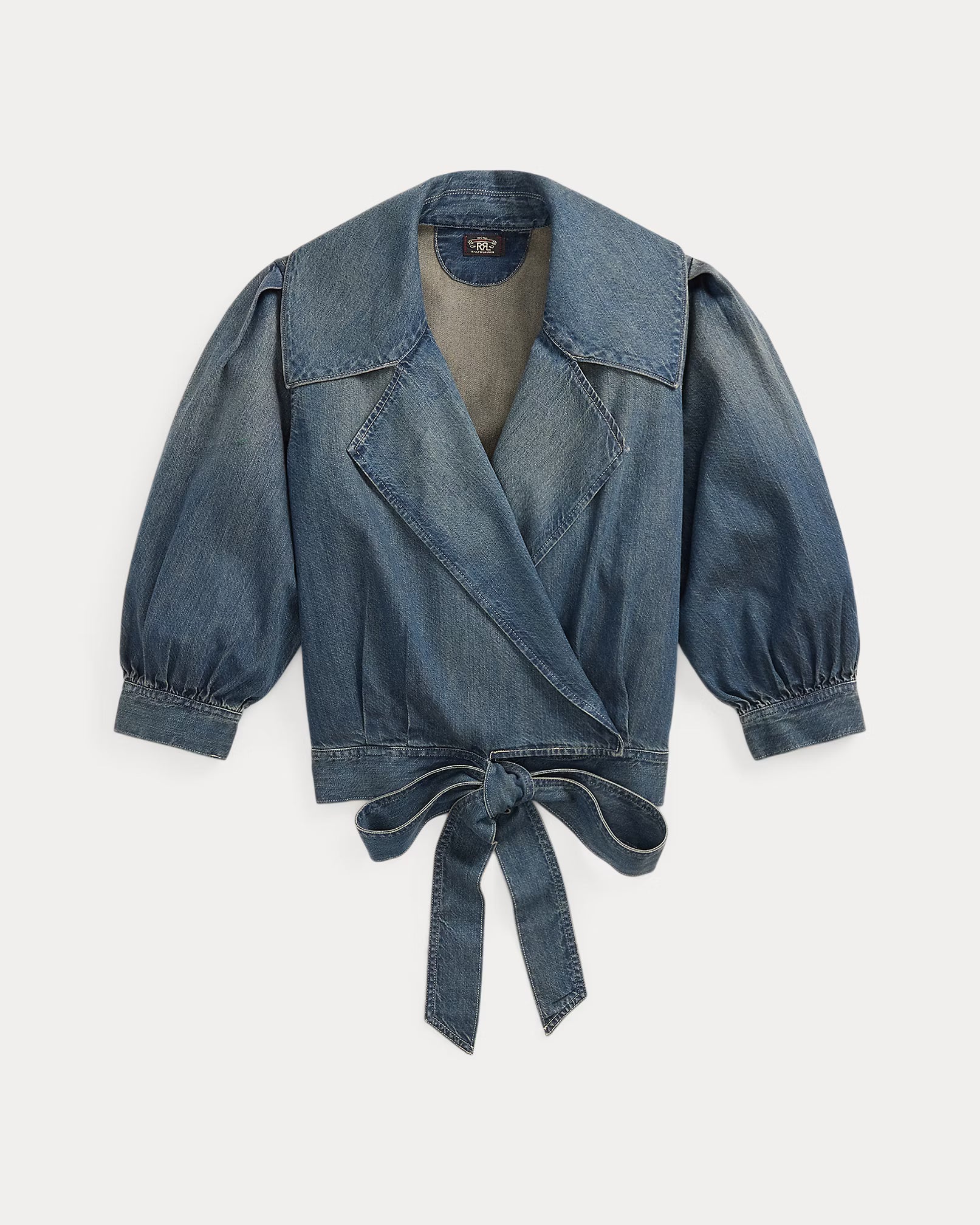 RRL Indigo Denim Wrap Blouse