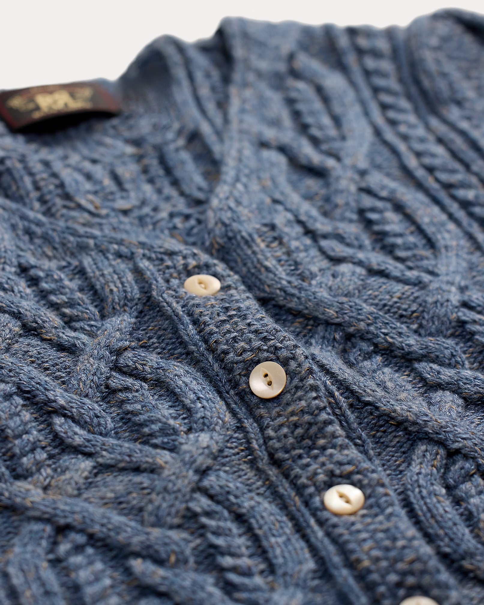 RRL Linen-Blend Cable-Knit Top