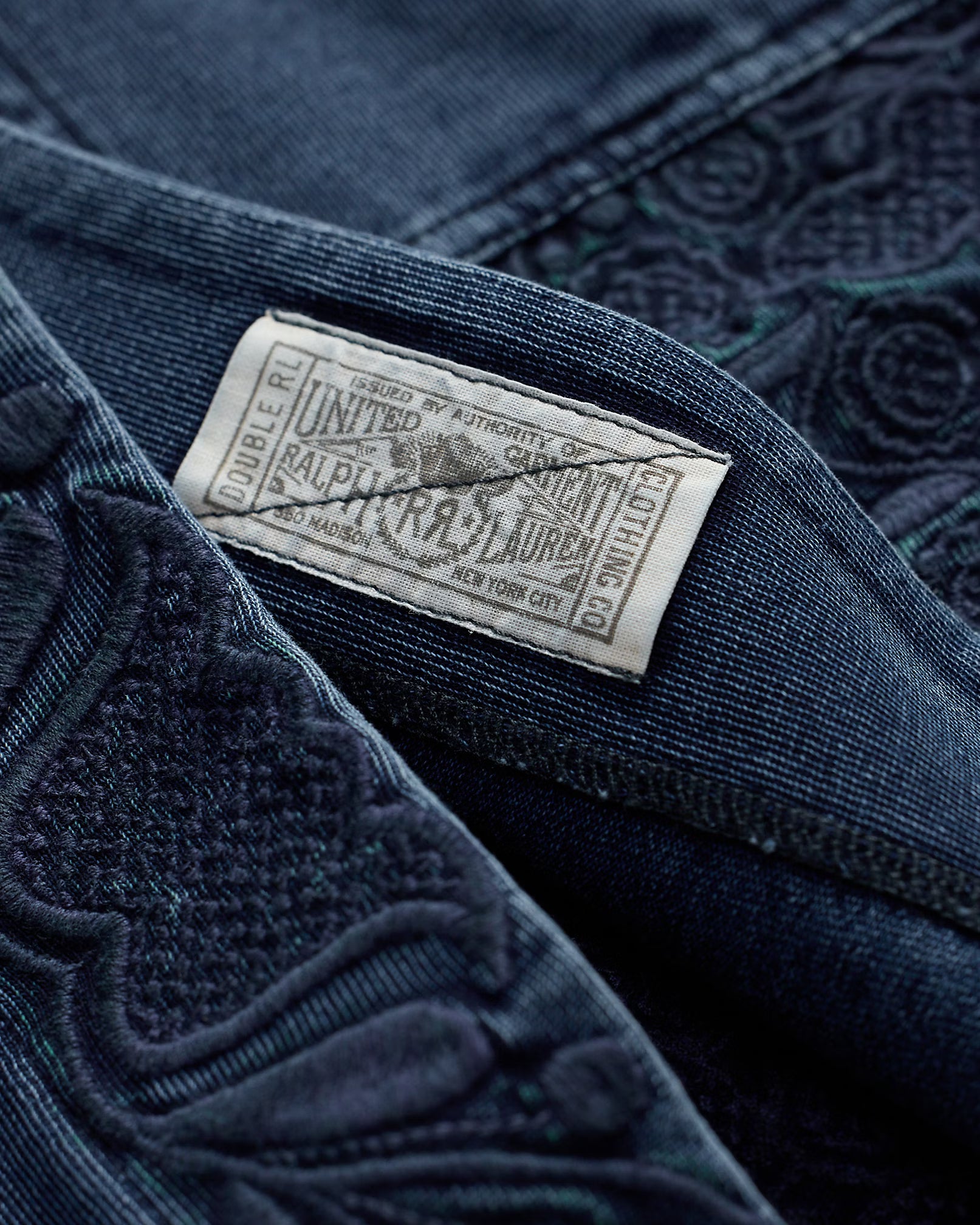 RRL Embroidered Indigo Jersey Duster