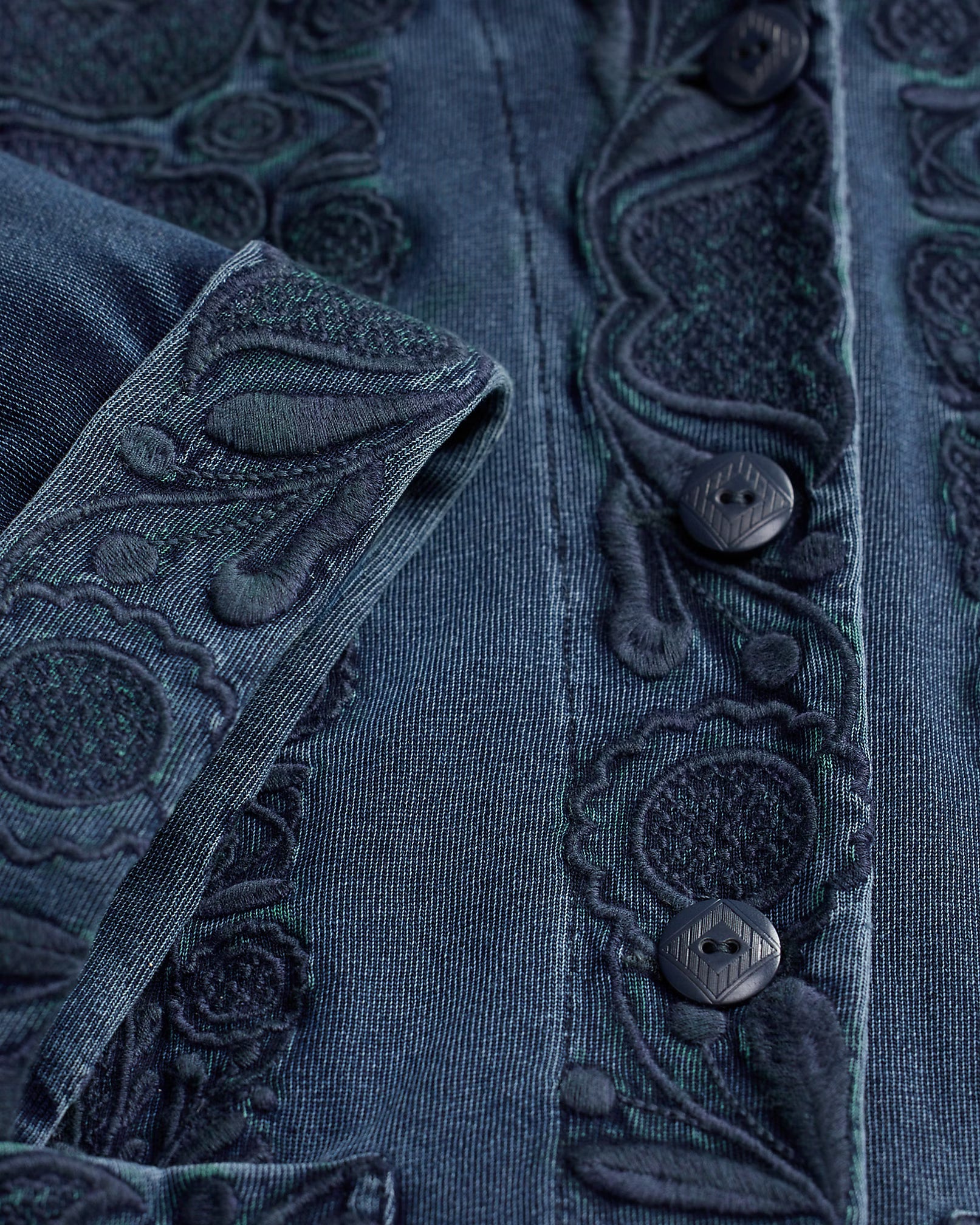 RRL Embroidered Indigo Jersey Duster