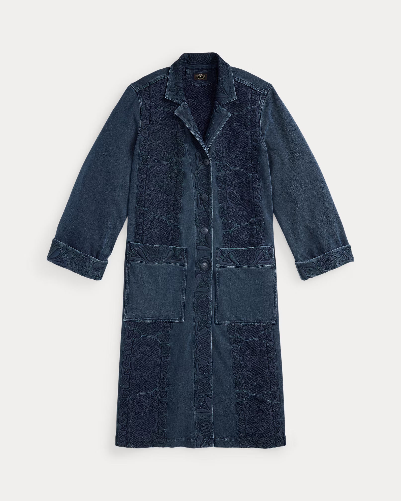 RRL Embroidered Indigo Jersey Duster
