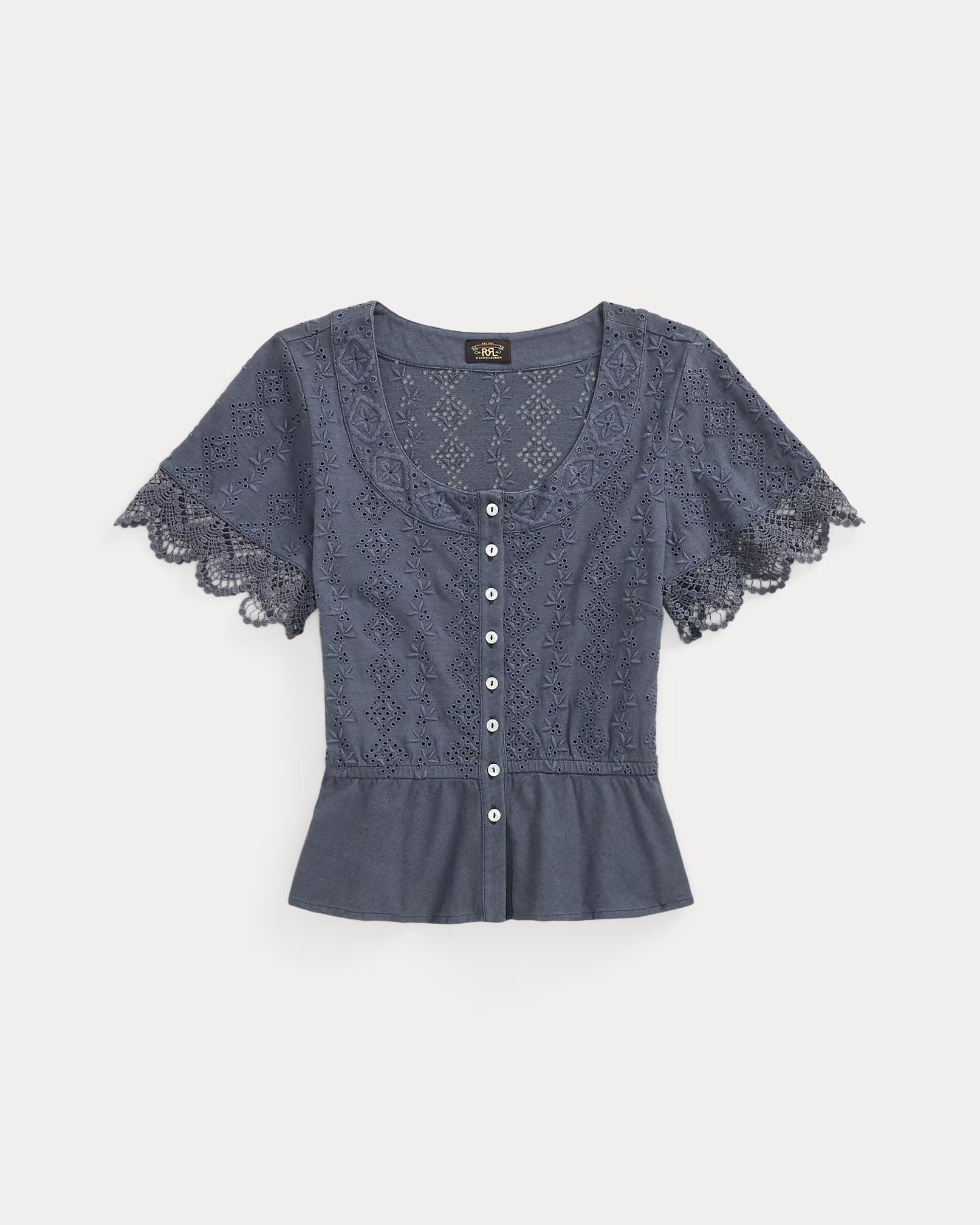 RRL Embroidered Cotton-Linen Jersey Top