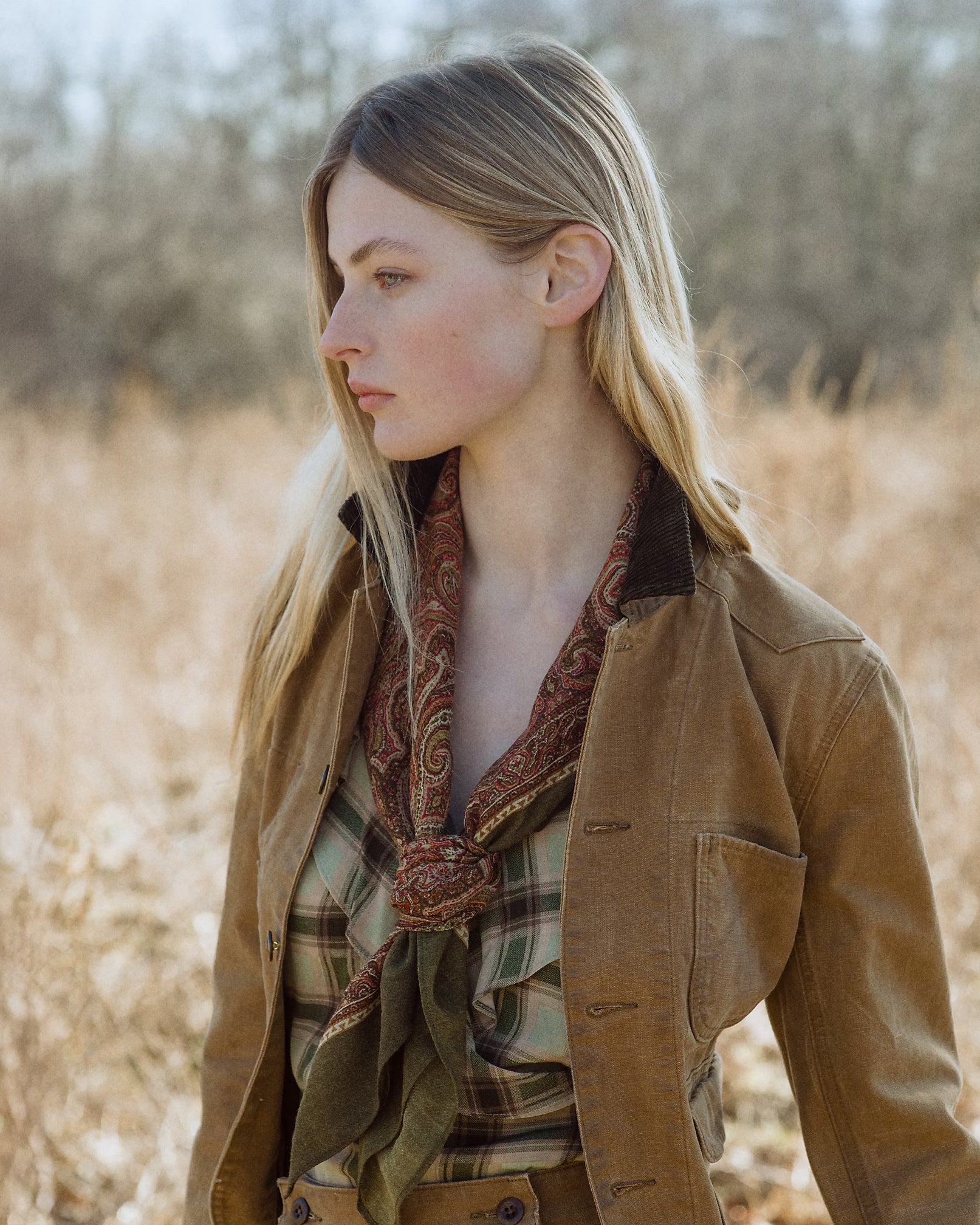 RRL Ombré Plaid Marocain Blouse