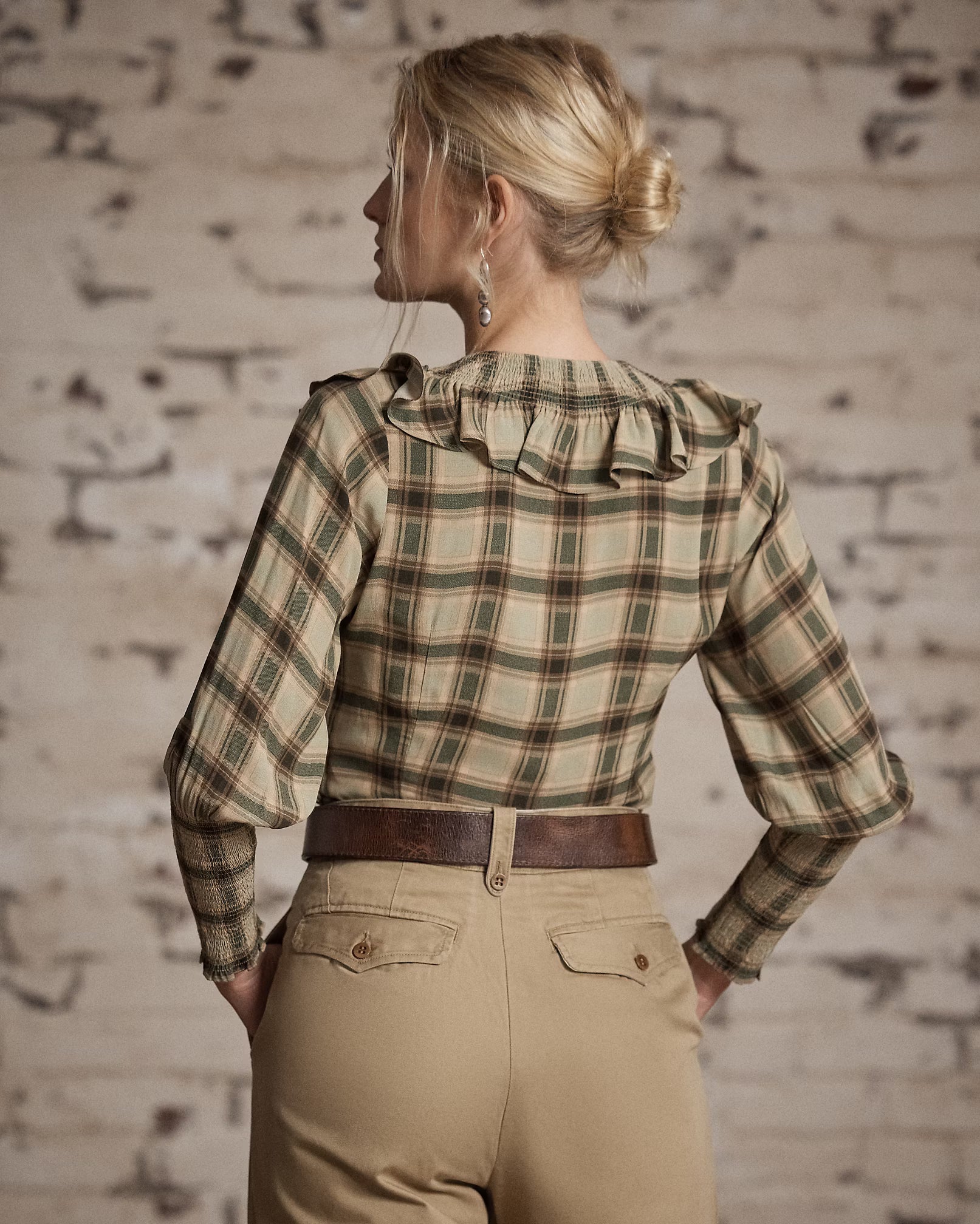 RRL Ombré Plaid Marocain Blouse