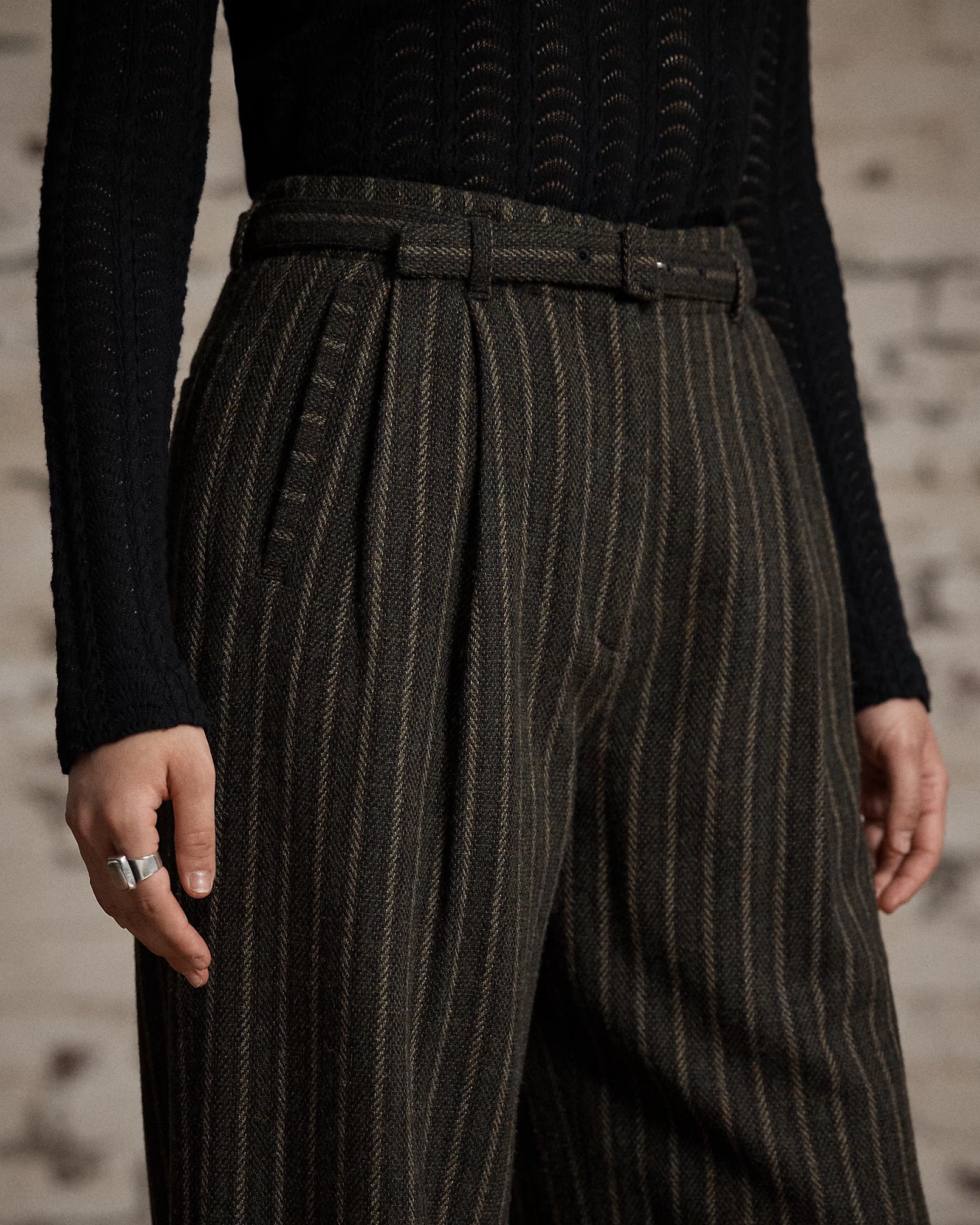 RRL Striped Wool-Cotton Pant
