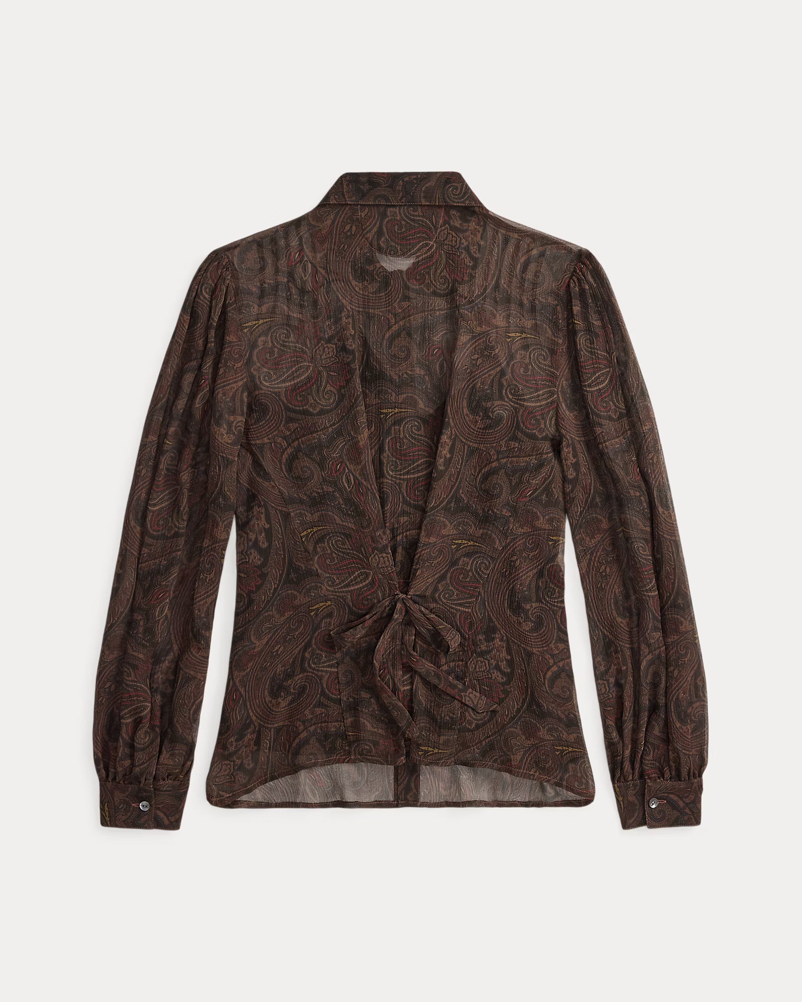 RRL Paisley Silk Tie-Back Blouse