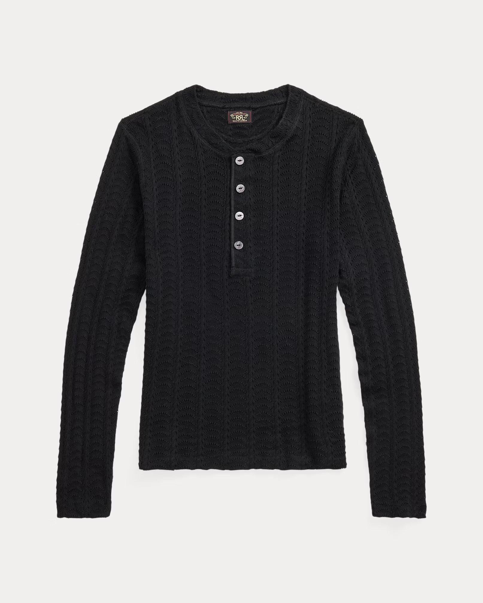 RRL Cotton Pointelle Henley Shirt
