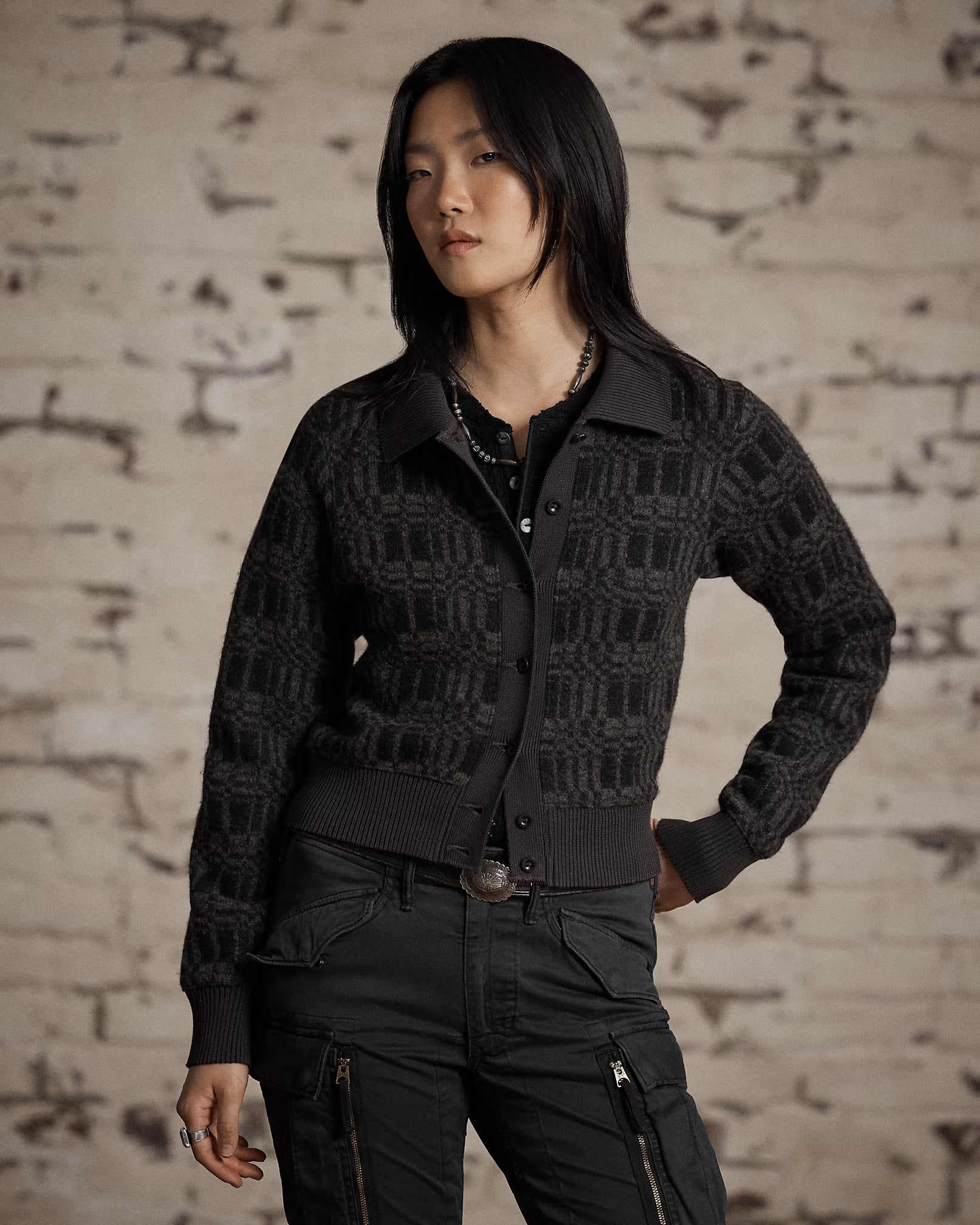 RRL Wool-Blend Jacquard Cardigan