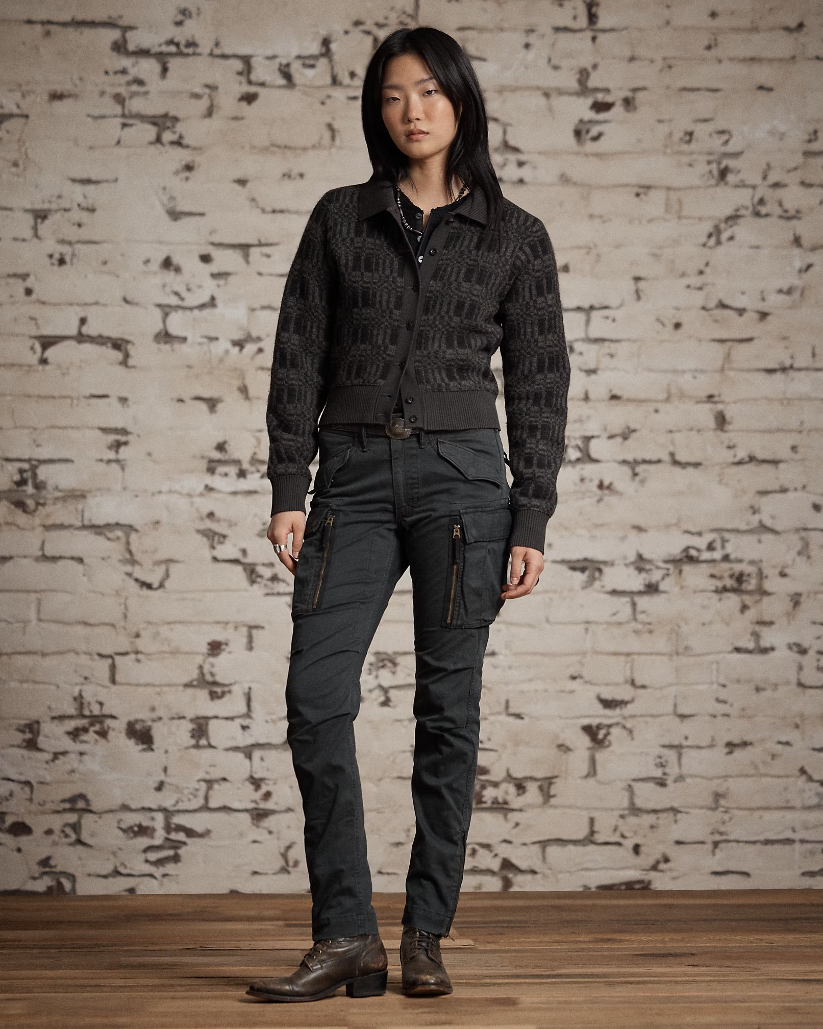 RRL Wool-Blend Jacquard Cardigan