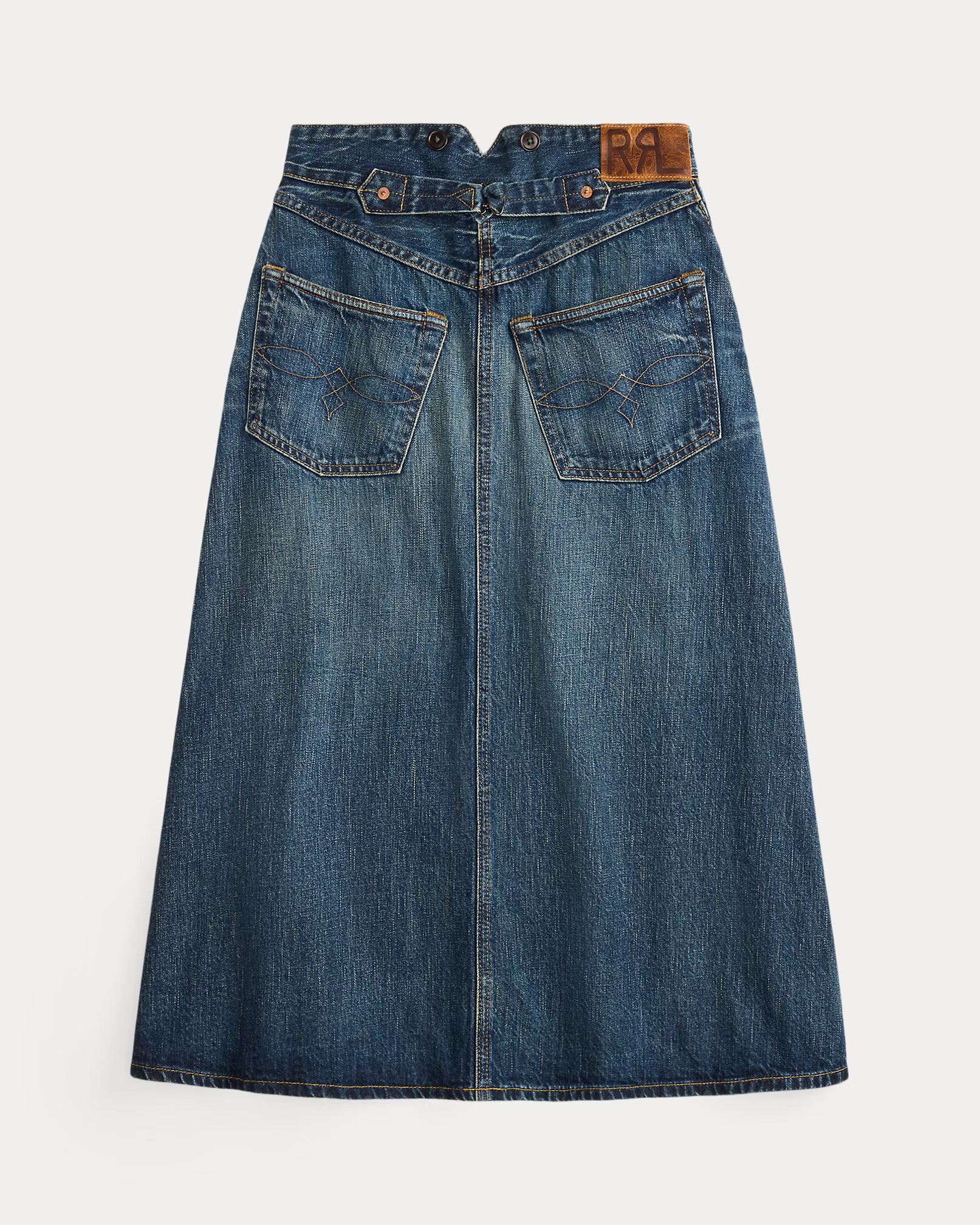 RRL Indigo Selvedge Denim Skirt