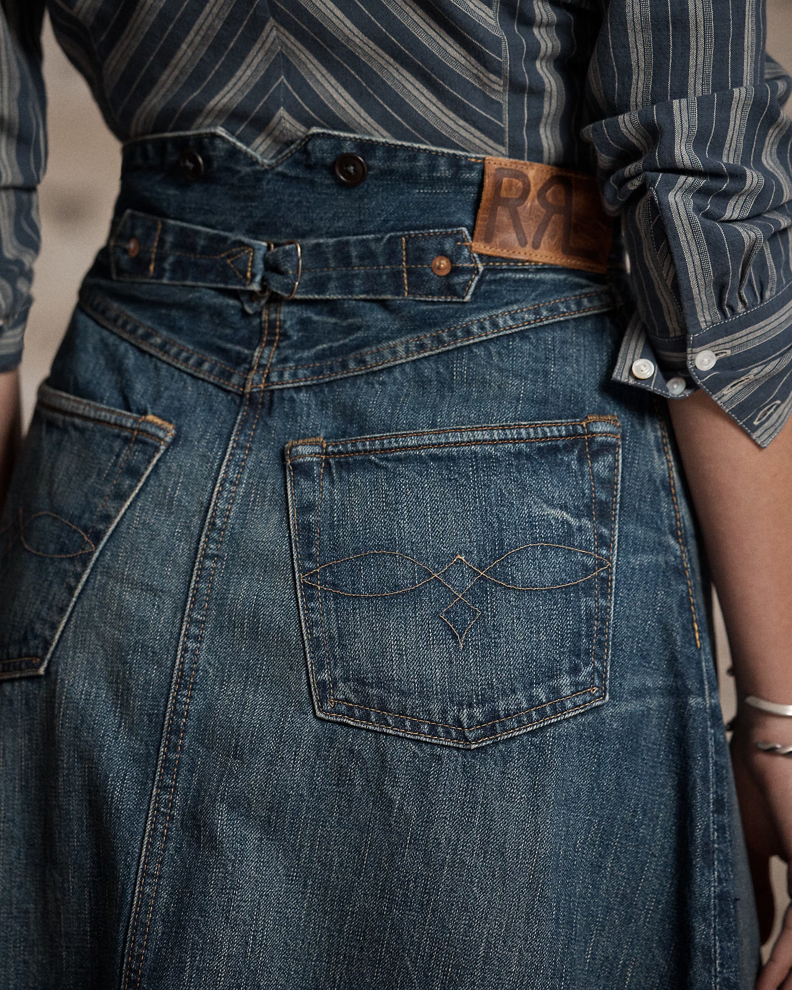 RRL Indigo Selvedge Denim Skirt