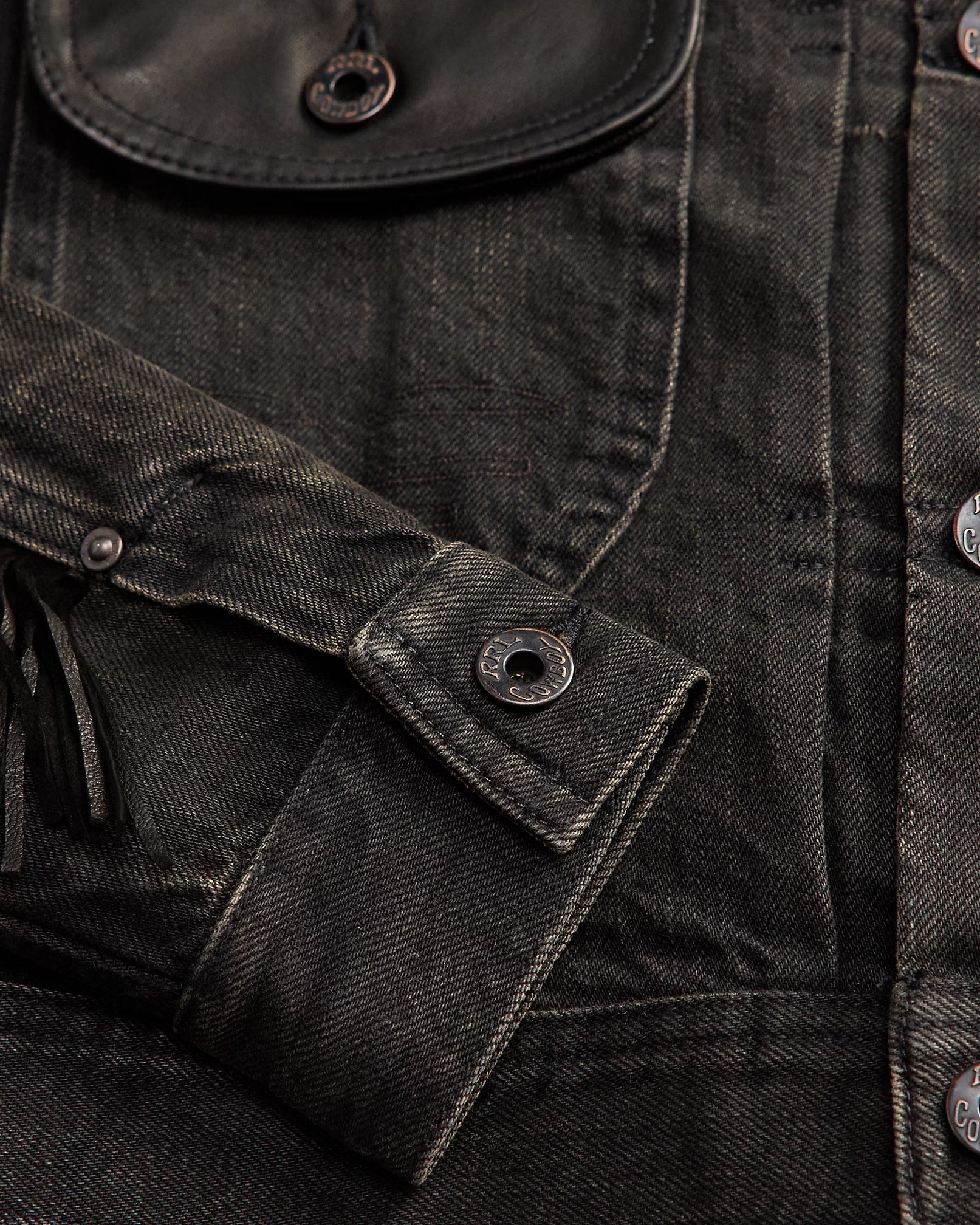 RRL Suede-Trim Denim Jacket