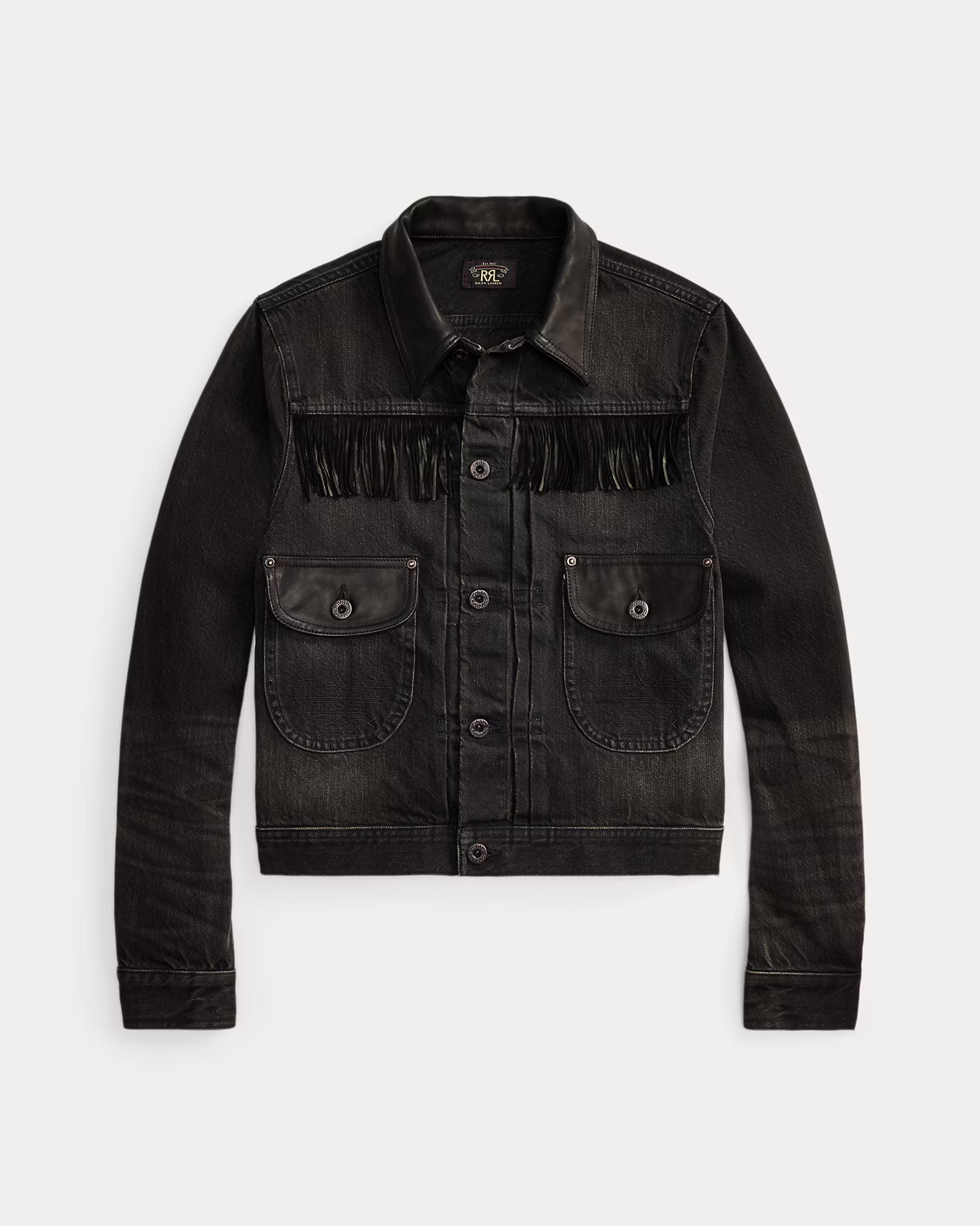RRL Suede-Trim Denim Jacket