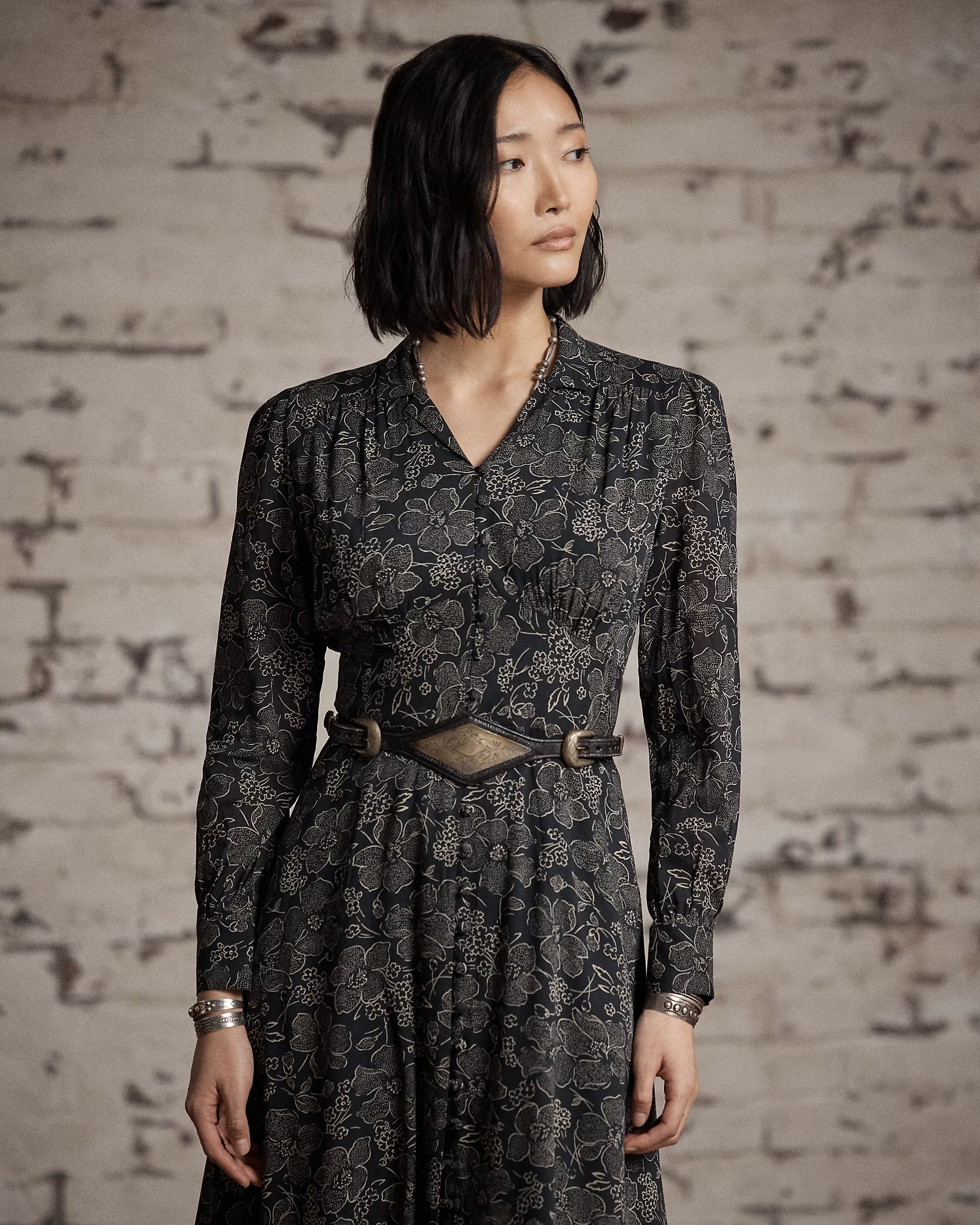 RRL Floral-Print Crepe Dress
