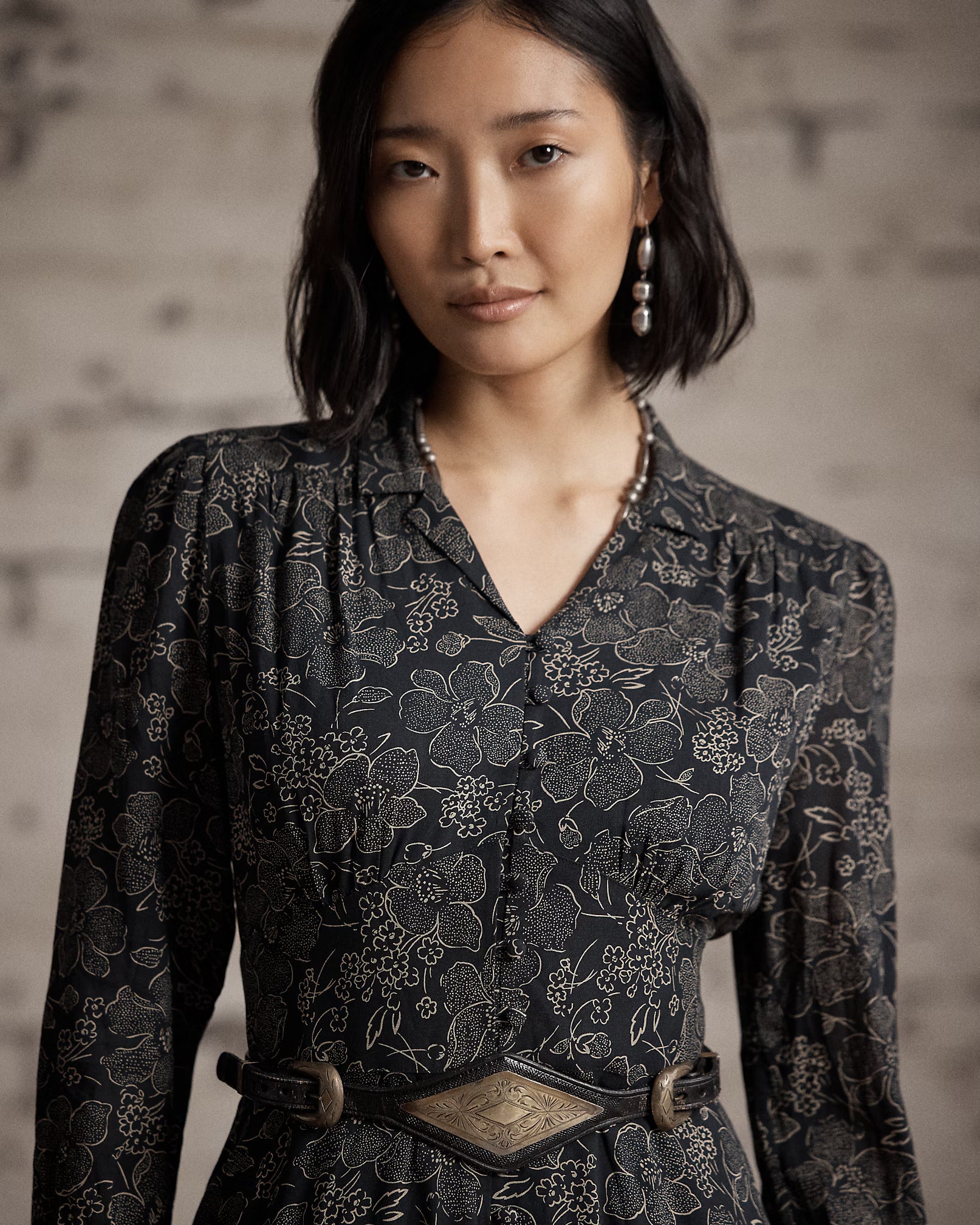 RRL Floral-Print Crepe Dress