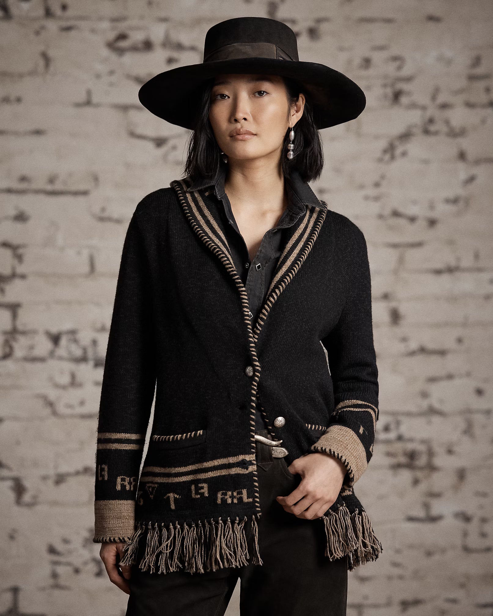 RRL Wool-Silk Western Cardigan Jacket