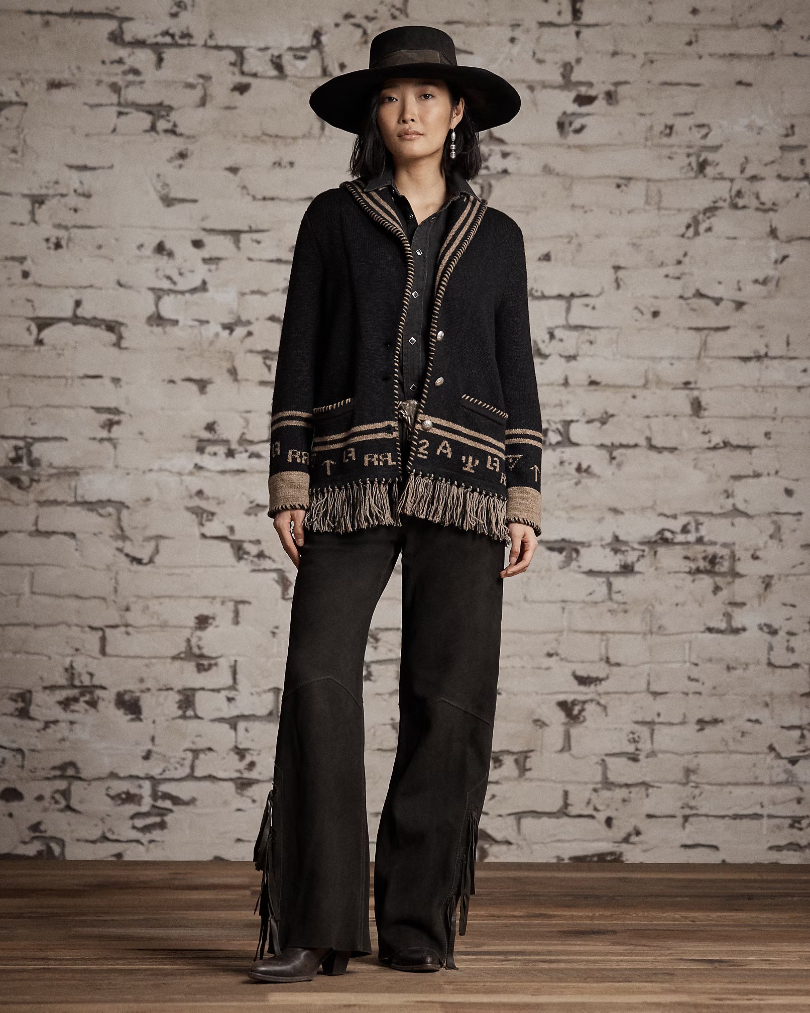 RRL Wool-Silk Western Cardigan Jacket