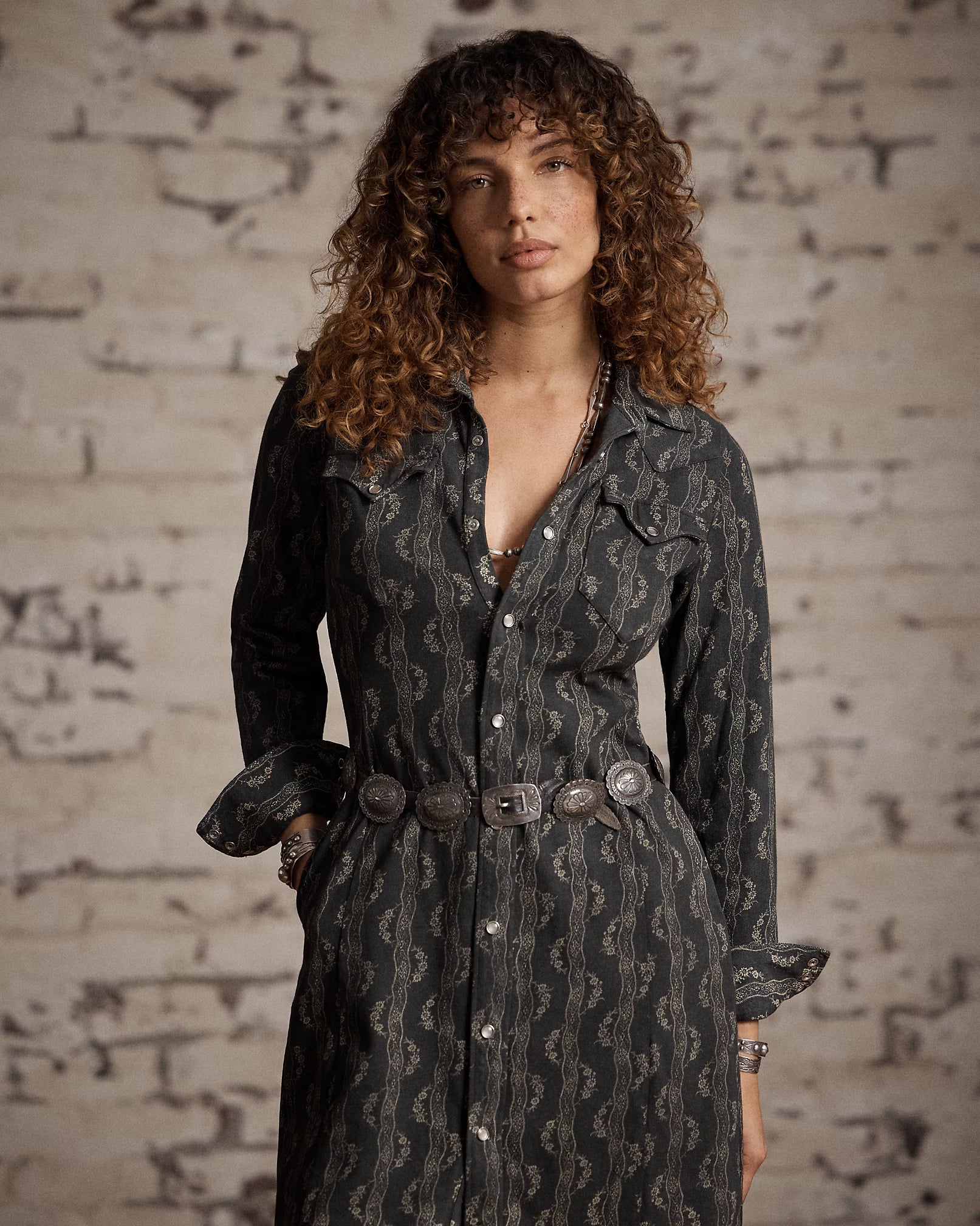 RRL Cotton-Linen Jersey Western Dress