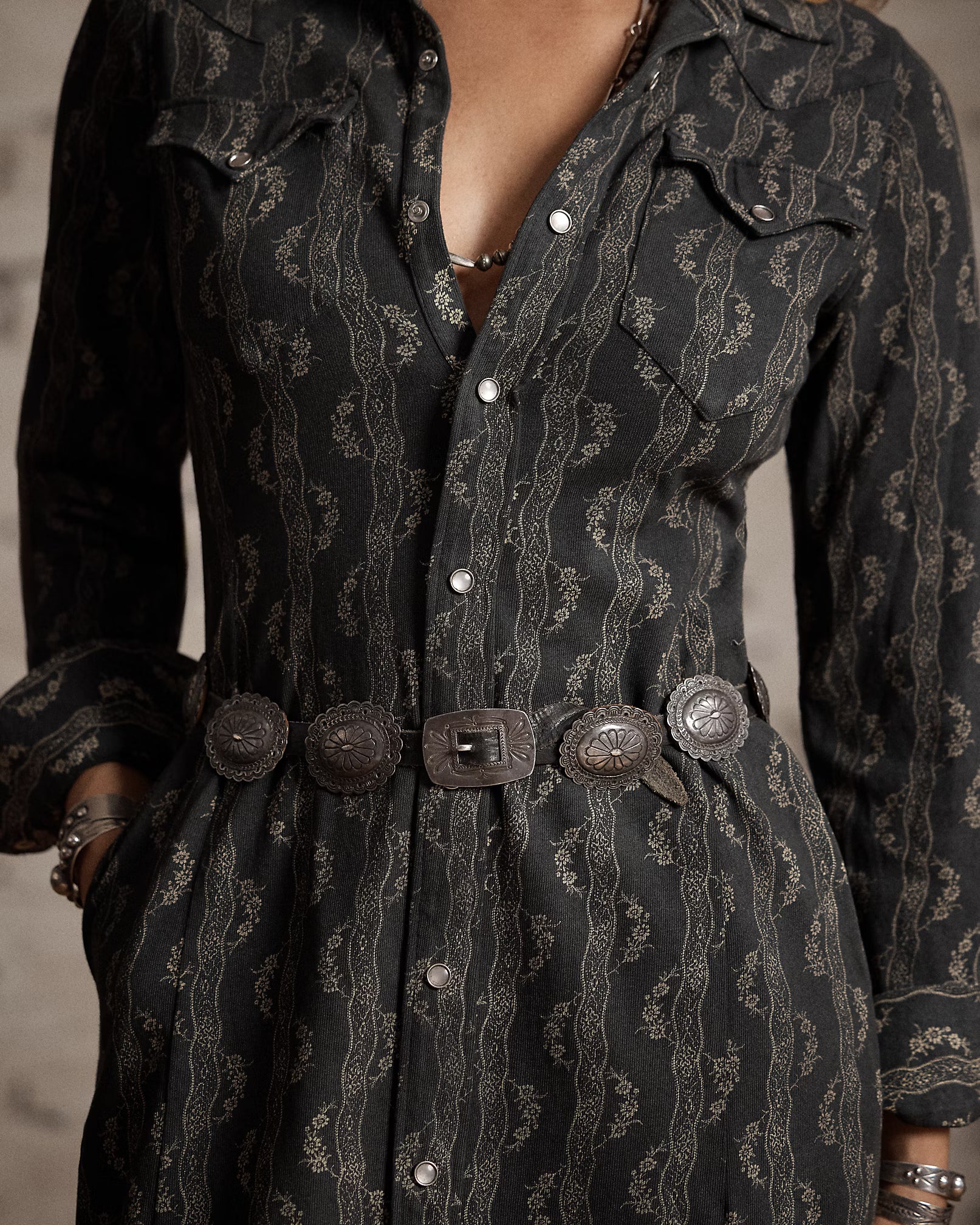 RRL Cotton-Linen Jersey Western Dress