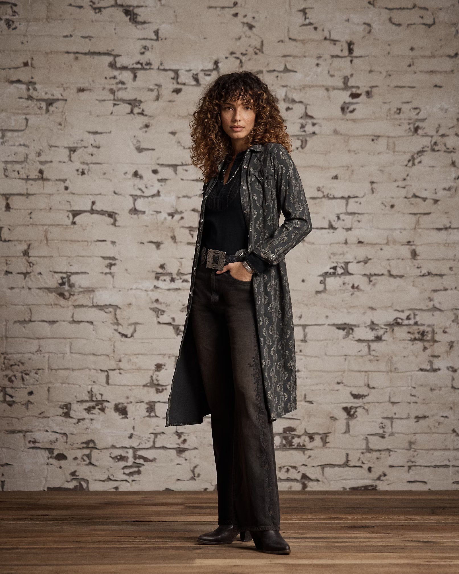 RRL Cotton-Linen Jersey Western Dress