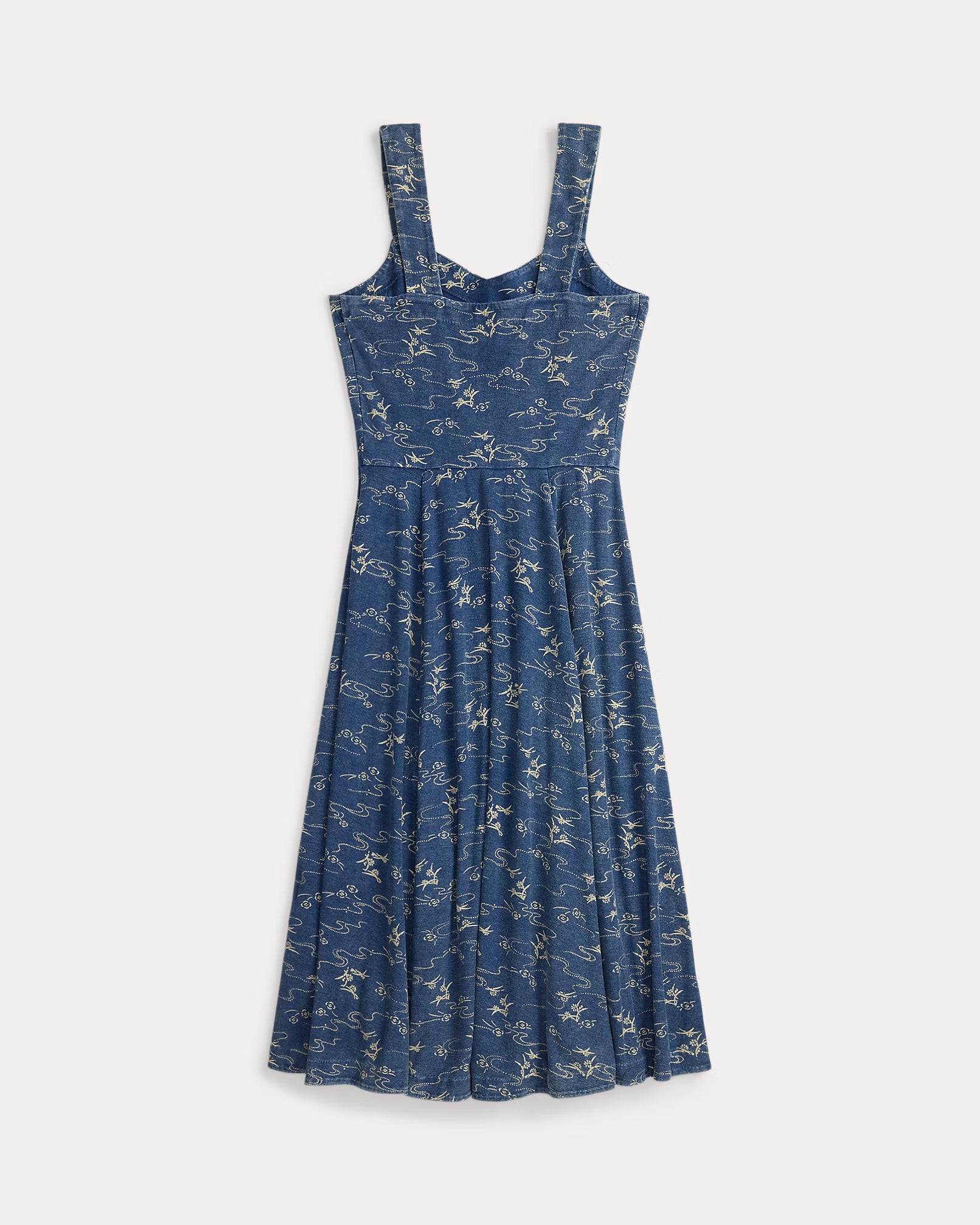 RRL Indigo Print Cotton Jersey Dress