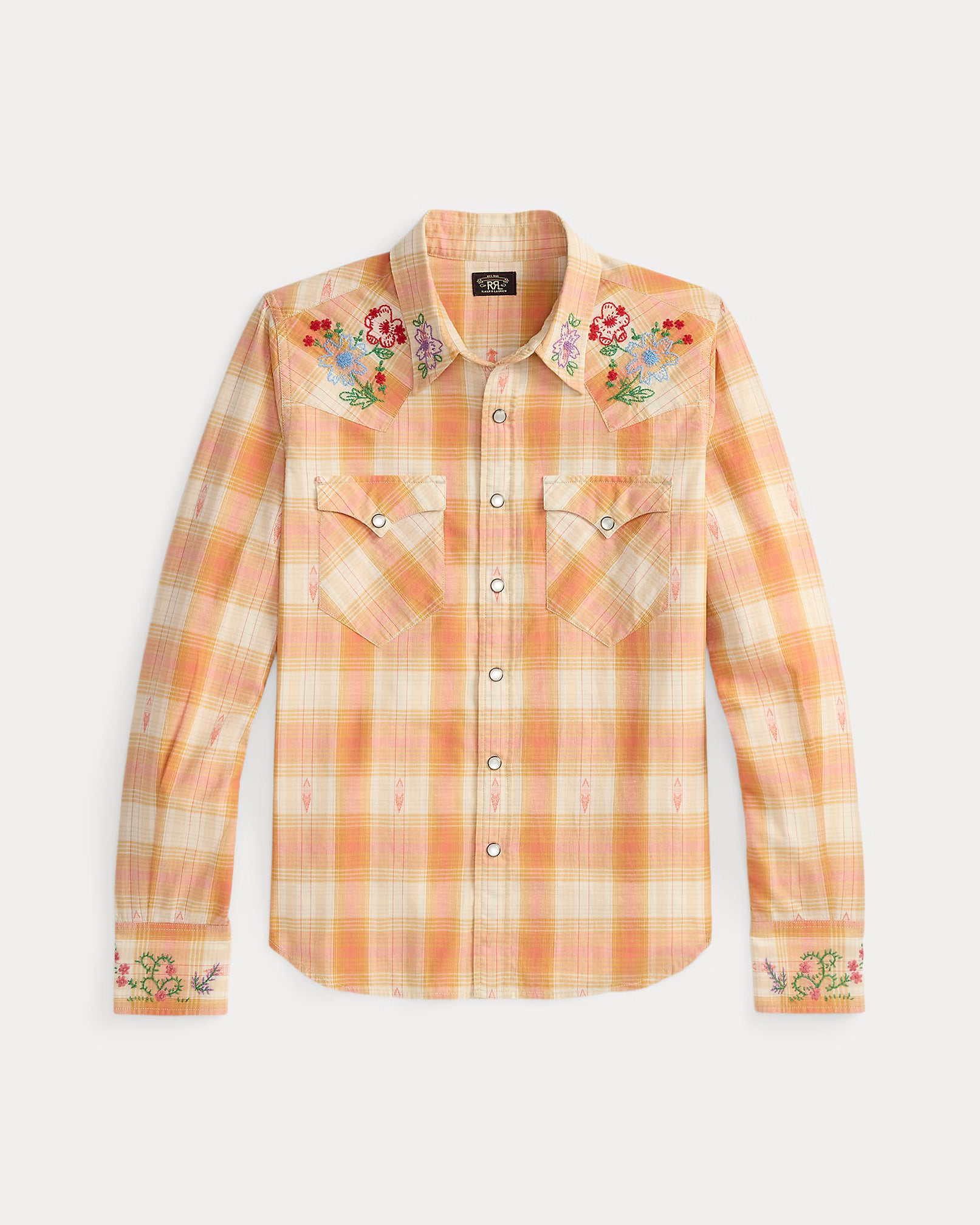 RRL Hand-Embroidered Plaid Western Shirt